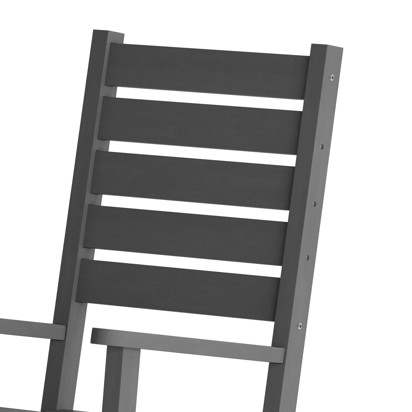 Manchester Commercial Grade 3-Piece Indoor/Outdoor Set with 2 Contemporary All-Weather HDPE Rocking Chairs and End Table in Gray Gray