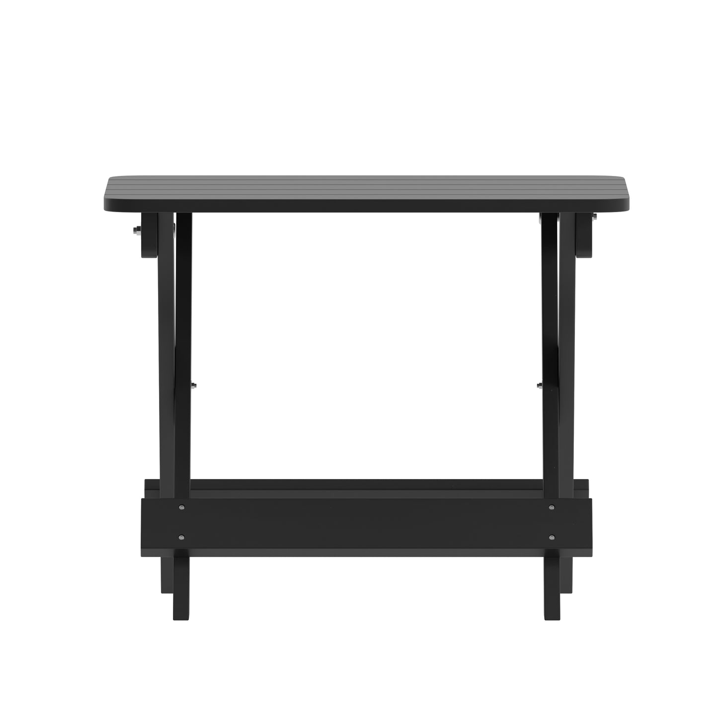 Halifax Outdoor Folding Side Table, Portable All-Weather HDPE Adirondack Side Table in Black Black