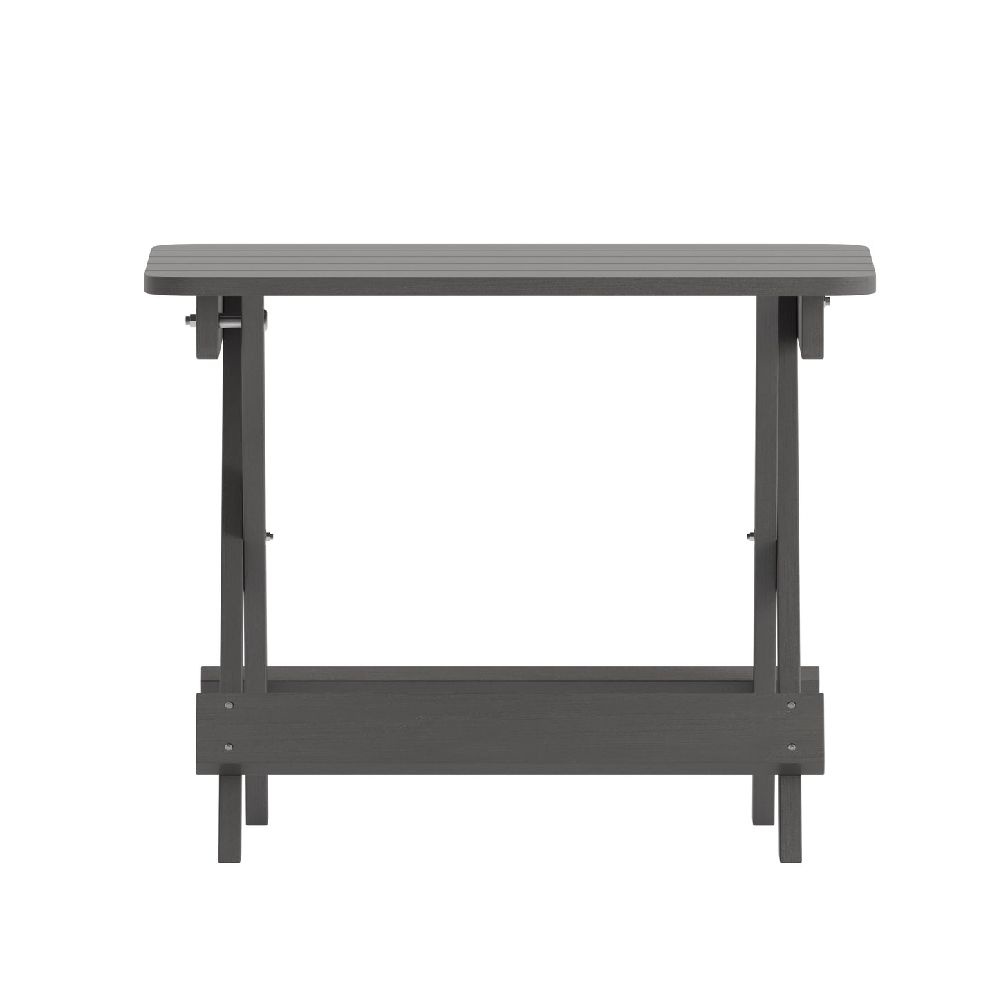Halifax Outdoor Folding Side Table, Portable All-Weather HDPE Adirondack Side Table in Gray Gray