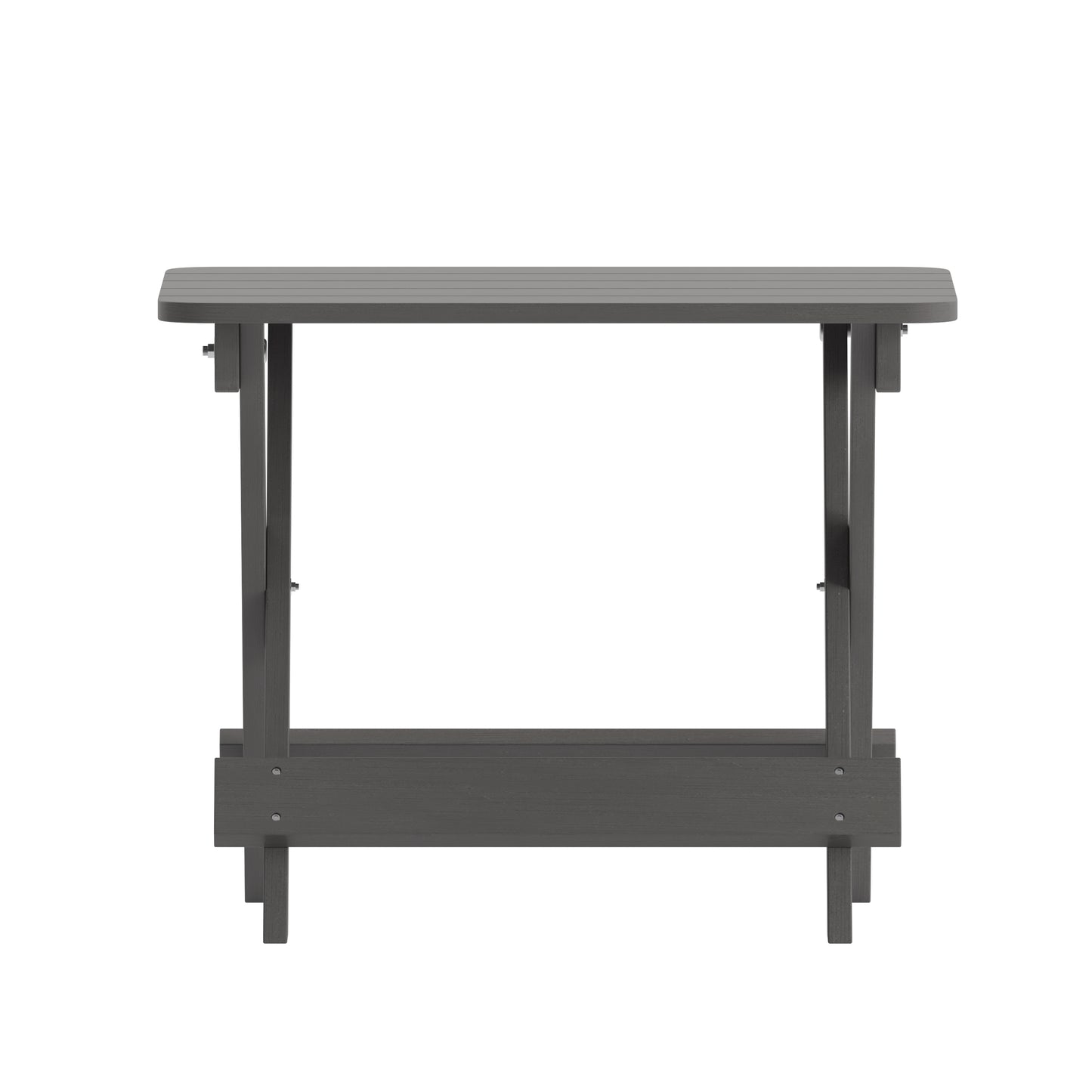 Halifax Outdoor Folding Side Table, Portable All-Weather HDPE Adirondack Side Table in Gray Gray