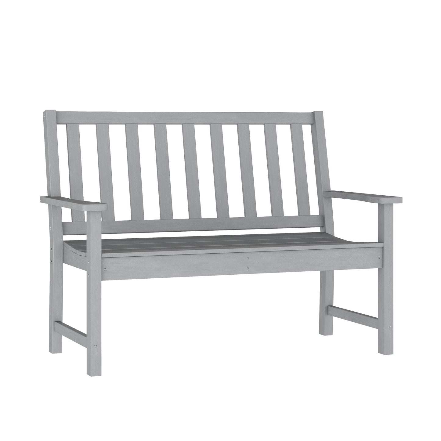 Ellsworth Commercial Grade 50" All Weather Indoor/Outdoor Recycled HDPE Bench with Contoured Seat in Gray Gray