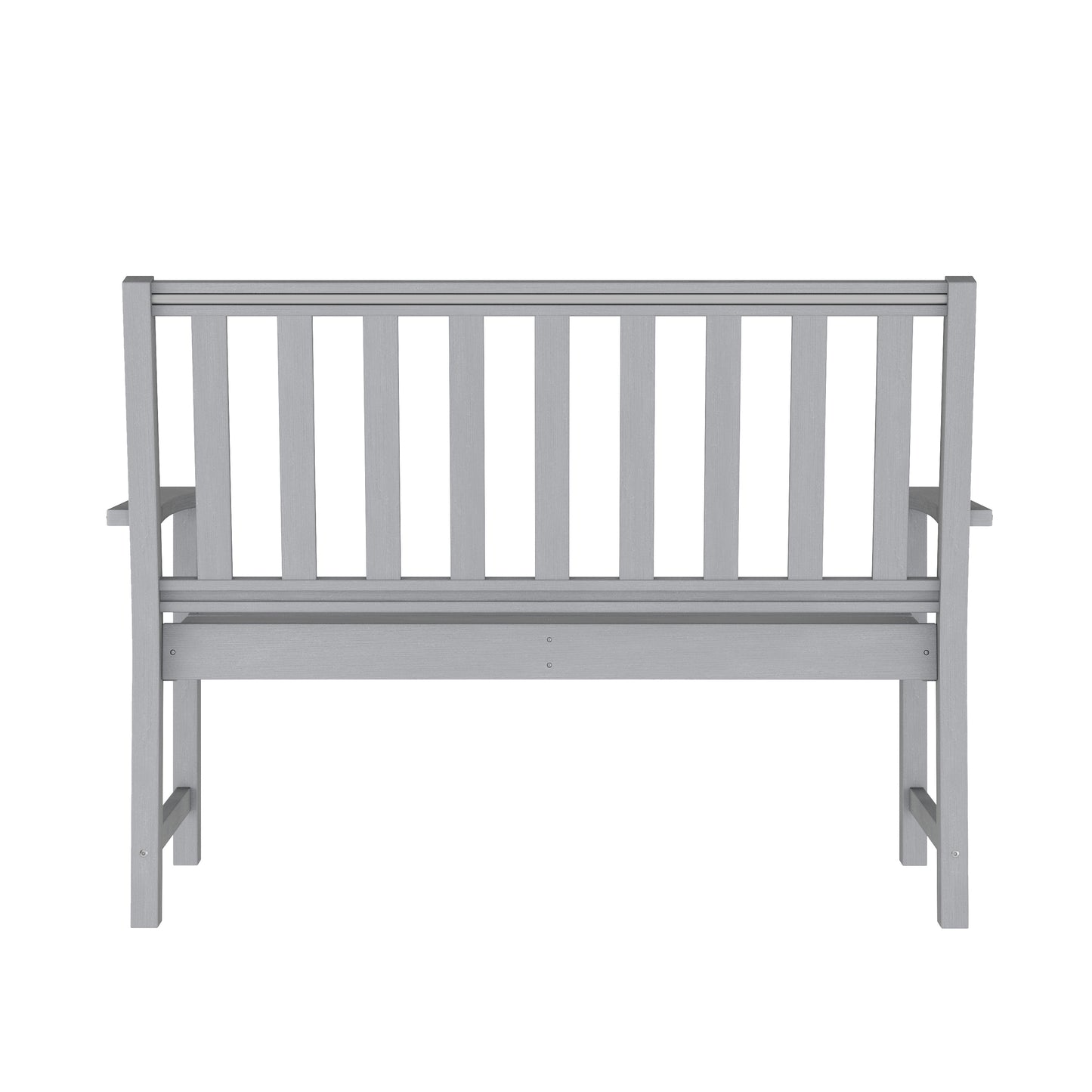 Ellsworth Commercial Grade 50" All Weather Indoor/Outdoor Recycled HDPE Bench with Contoured Seat in Gray Gray