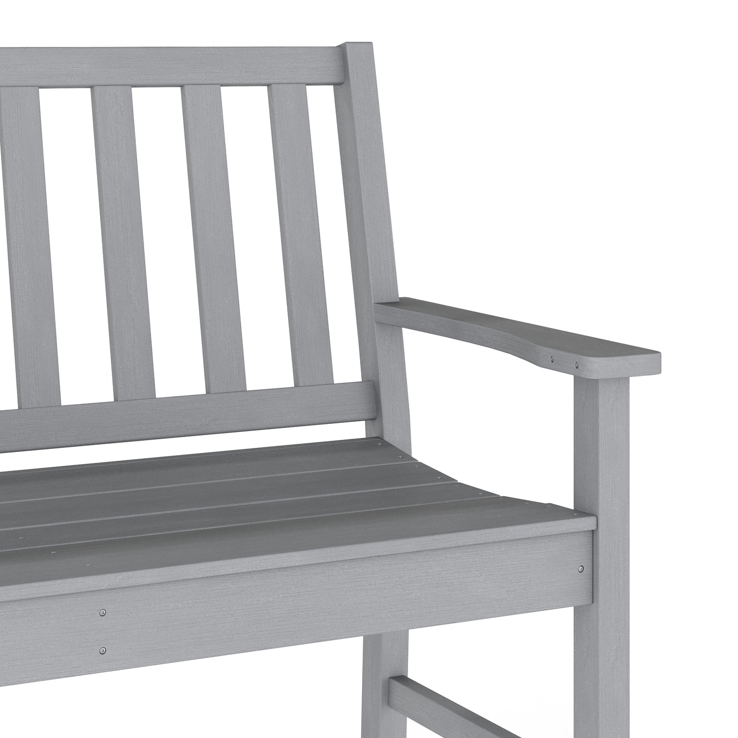 Ellsworth Commercial Grade 50" All Weather Indoor/Outdoor Recycled HDPE Bench with Contoured Seat in Gray Gray