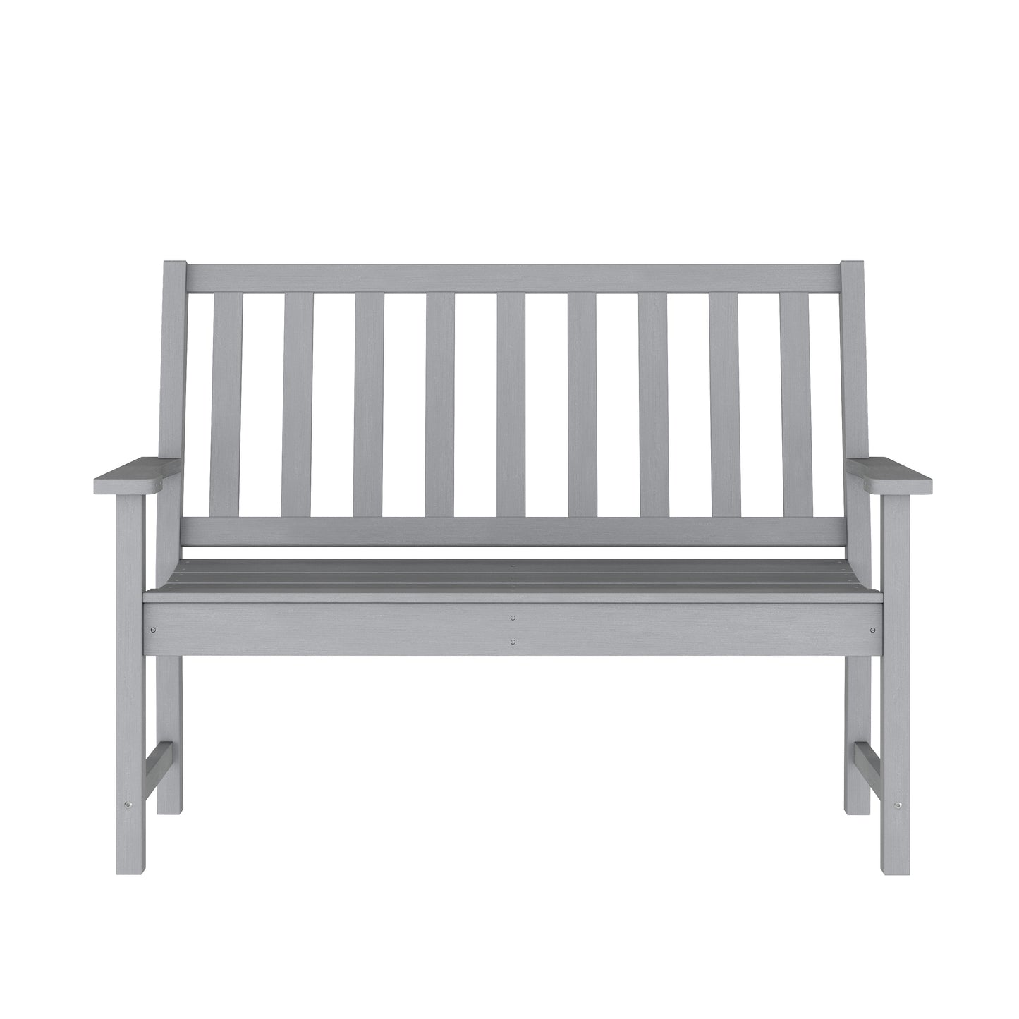 Ellsworth Commercial Grade 50" All Weather Indoor/Outdoor Recycled HDPE Bench with Contoured Seat in Gray Gray