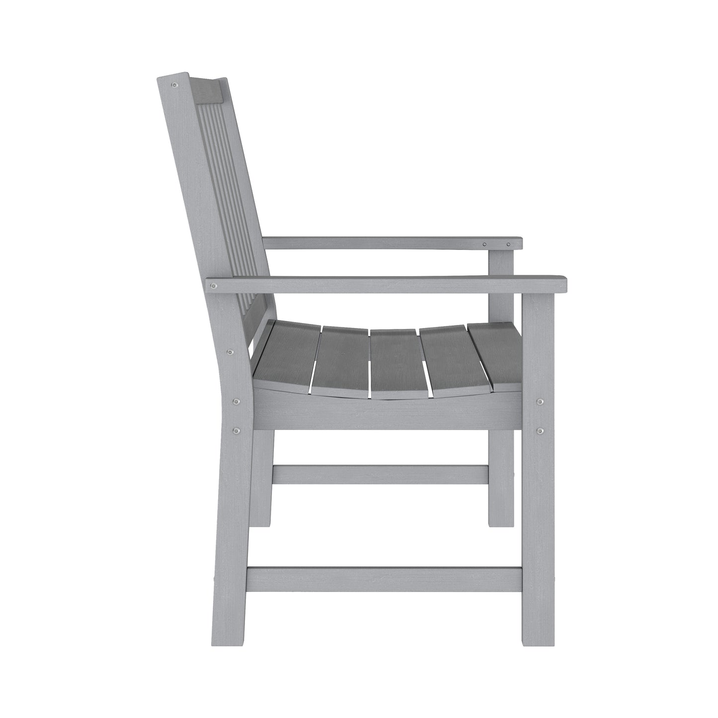 Ellsworth Commercial Grade 50" All Weather Indoor/Outdoor Recycled HDPE Bench with Contoured Seat in Gray Gray