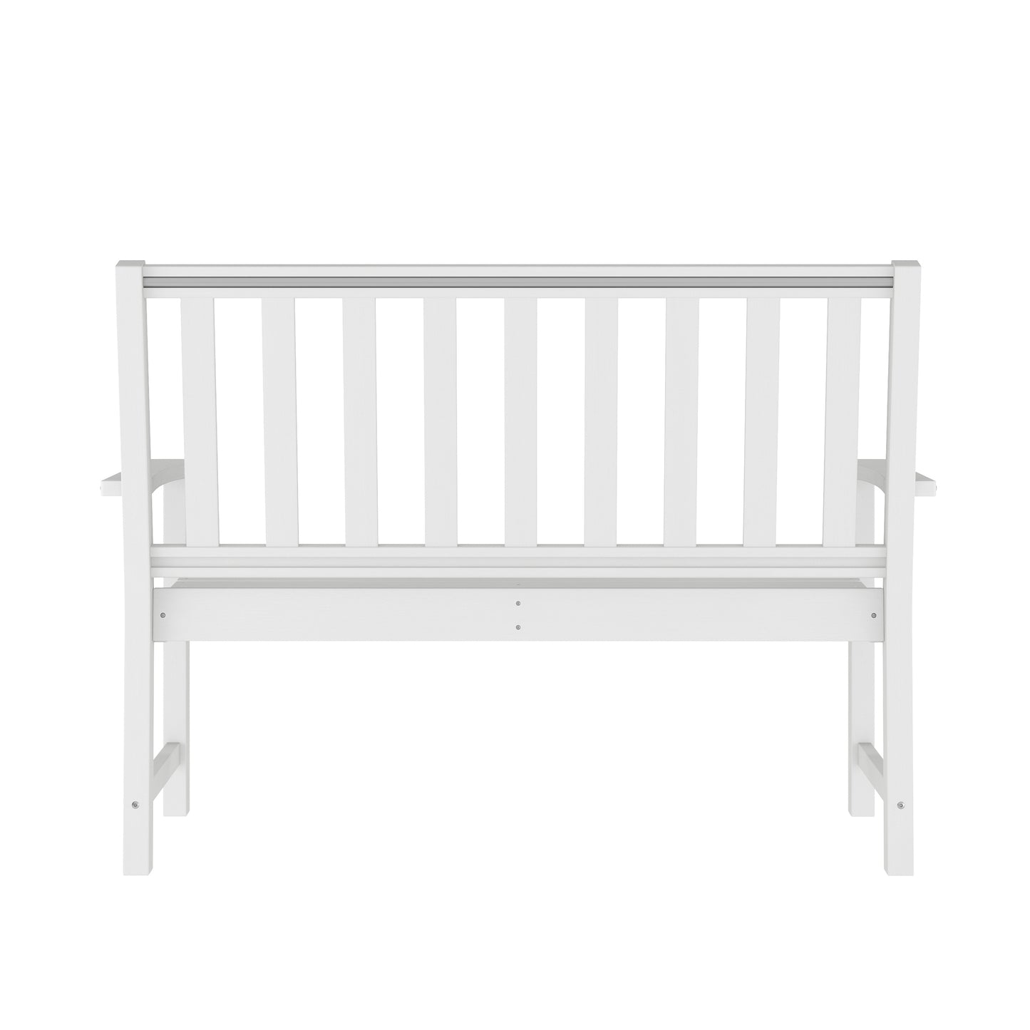 Ellsworth Commercial Grade 50" All Weather Indoor/Outdoor Recycled HDPE Bench with Contoured Seat in White White