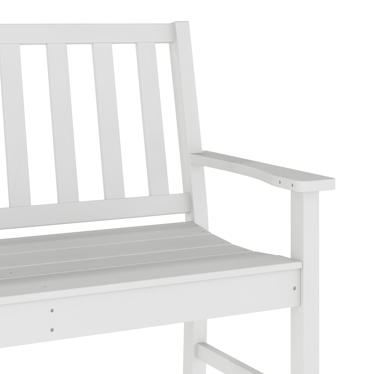 Ellsworth Commercial Grade 50" All Weather Indoor/Outdoor Recycled HDPE Bench with Contoured Seat in White White