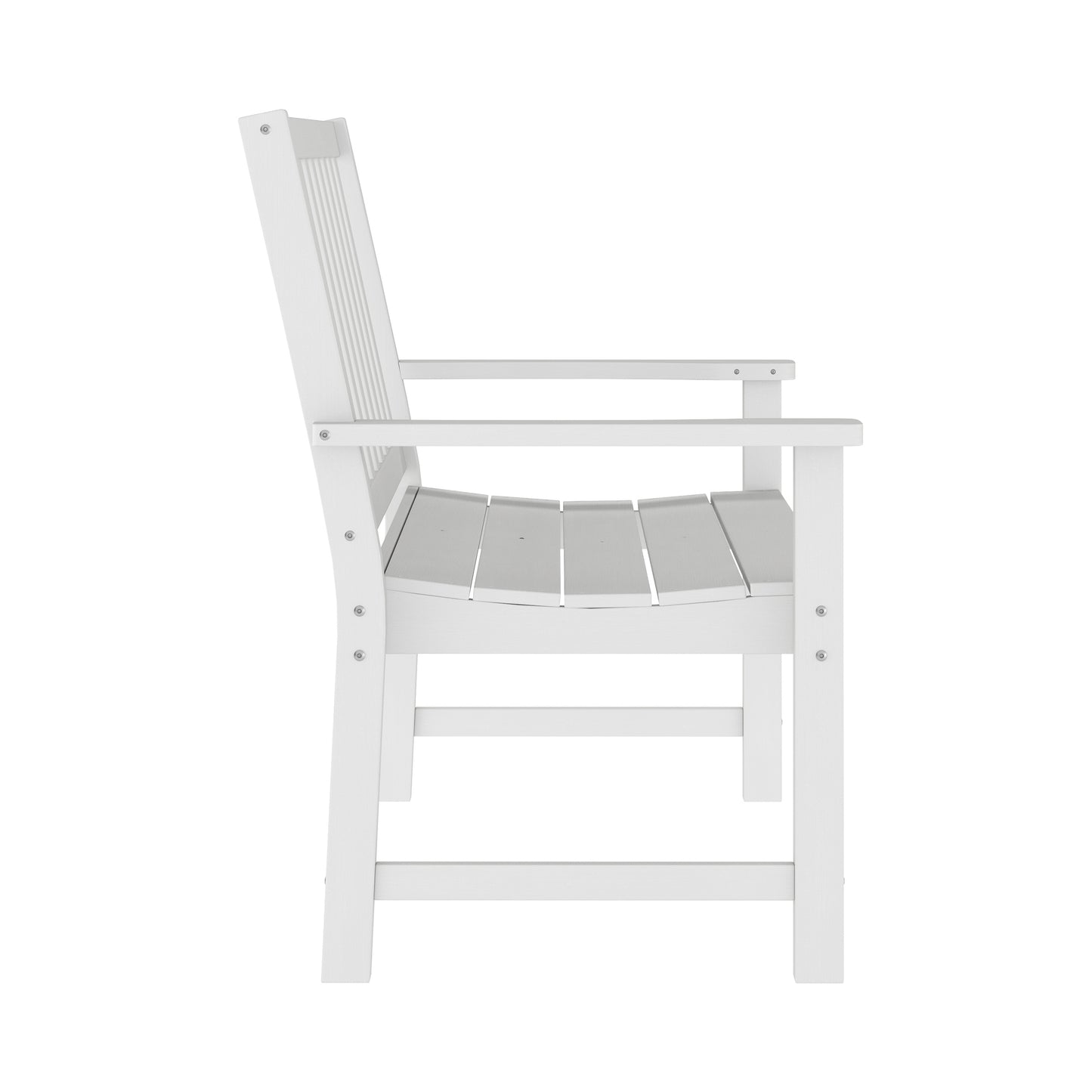Ellsworth Commercial Grade 50" All Weather Indoor/Outdoor Recycled HDPE Bench with Contoured Seat in White White