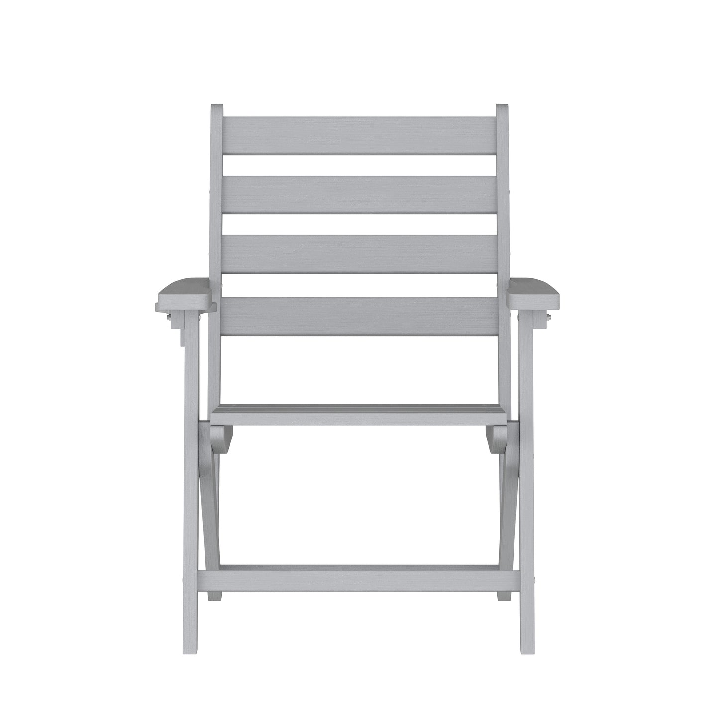 Tolleson Commercial Grade Adirondack Dining Chair with Fold Out Cup Holder, Weather Resistant Recycled HDPE Adirondack Chair in Gray Gray