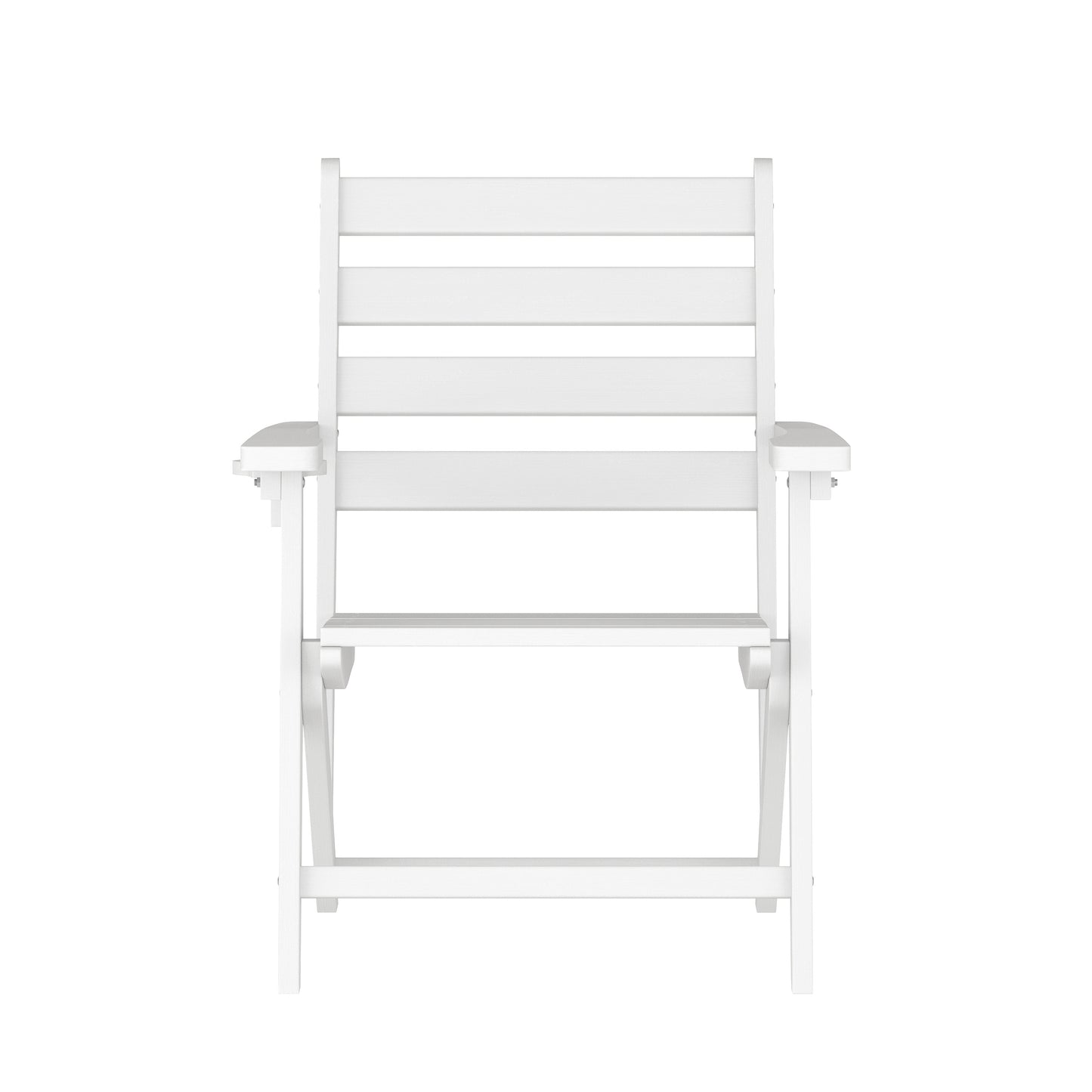 Tolleson Commercial Grade Adirondack Dining Chair with Fold Out Cup Holder, Weather Resistant Recycled HDPE Adirondack Chair in White White
