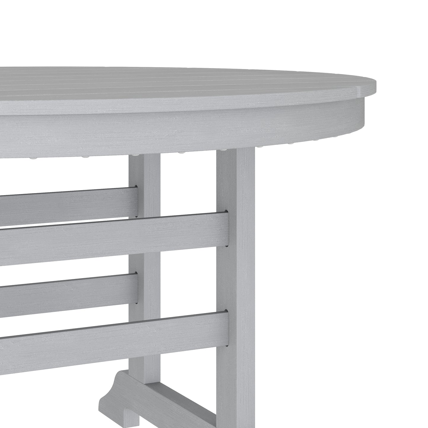 Colonel Commercial Grade Indoor/Outdoor 48" Round Recycled HDPE Adirondack Dining Table for 4 in Gray Gray