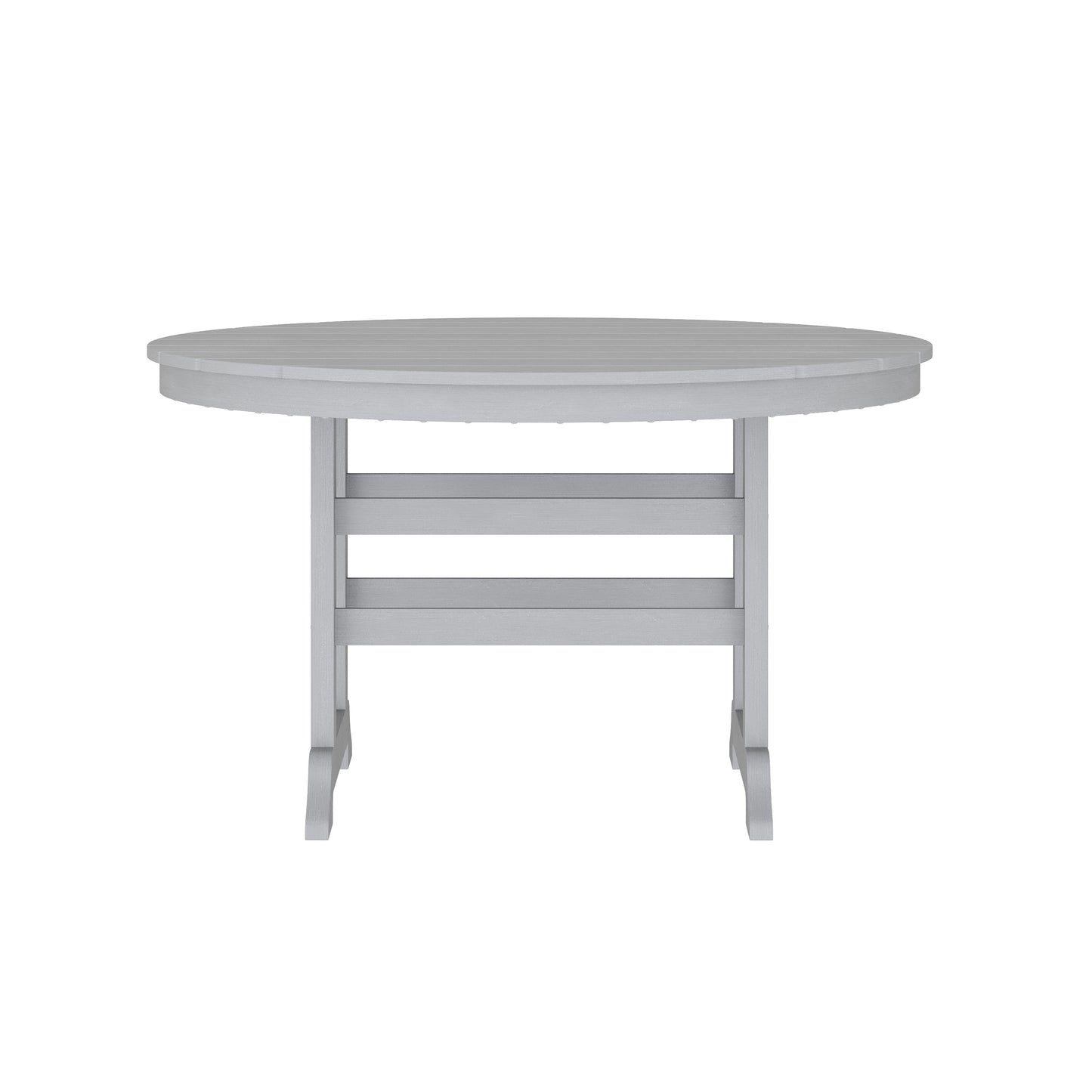 Colonel Commercial Grade Indoor/Outdoor 48" Round Recycled HDPE Adirondack Dining Table for 4 in Gray Gray