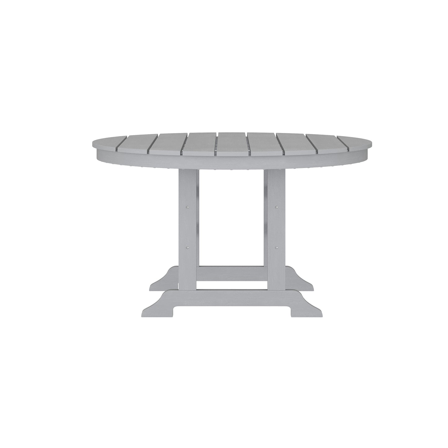 Colonel Commercial Grade Indoor/Outdoor 48" Round Recycled HDPE Adirondack Dining Table for 4 in Gray Gray