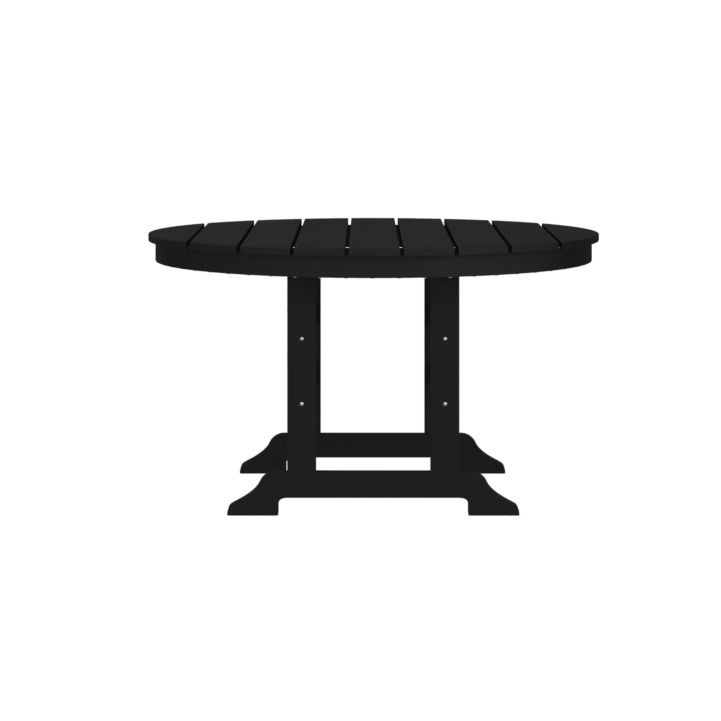 Tolleson Commercial 5 Piece Adirondack Dining Set with 48" Round Indoor/Outdoor Recycled HDPE Table and 4 Chairs with Cupholders in Black Black