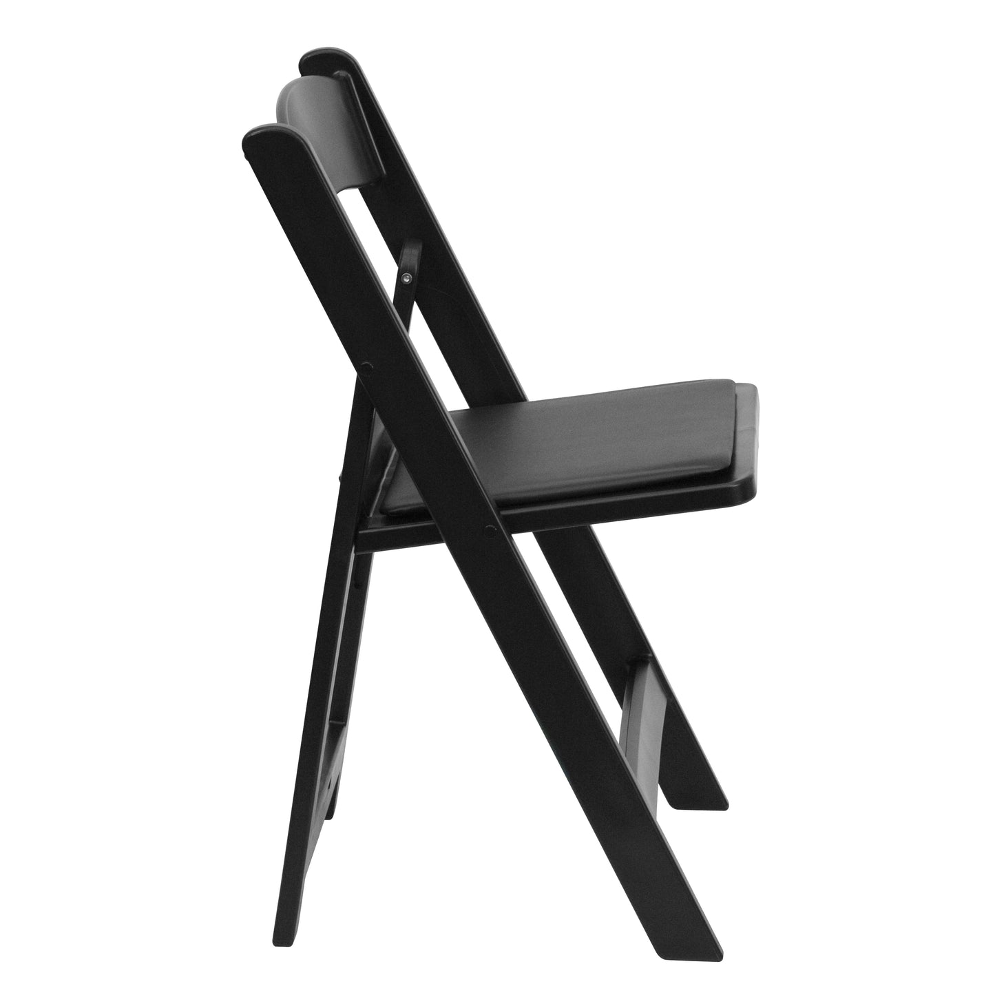 Hercules Folding Chair - Black Resin - 2 Pack 800LB Weight Capacity Comfortable Event Chair - Light Weight Folding Chair Black