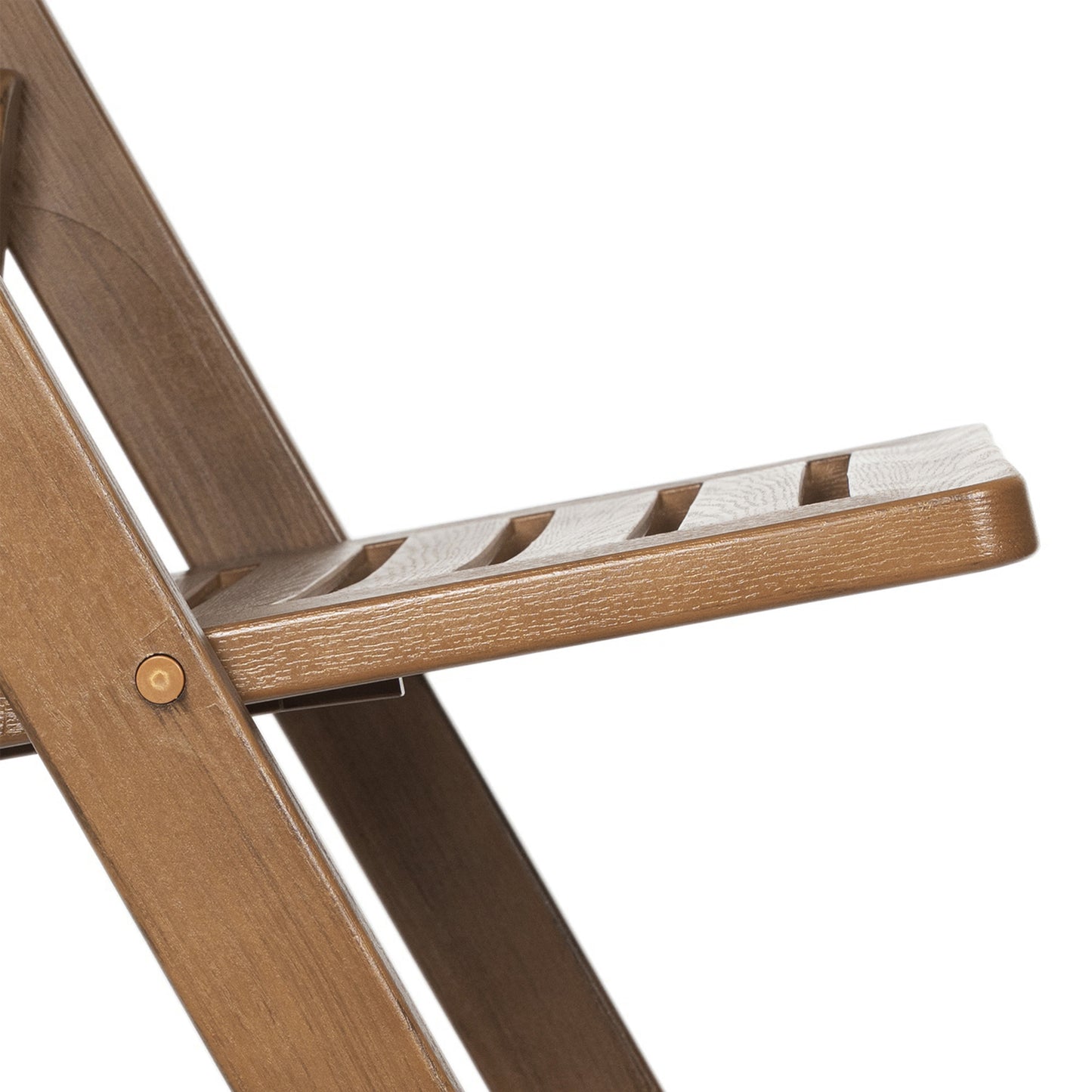 HERCULES Commercial Chestnut Indoor/Outdoor Lightweight Wood Look Resin Folding Event Chair with Slatted Seat Chestnut