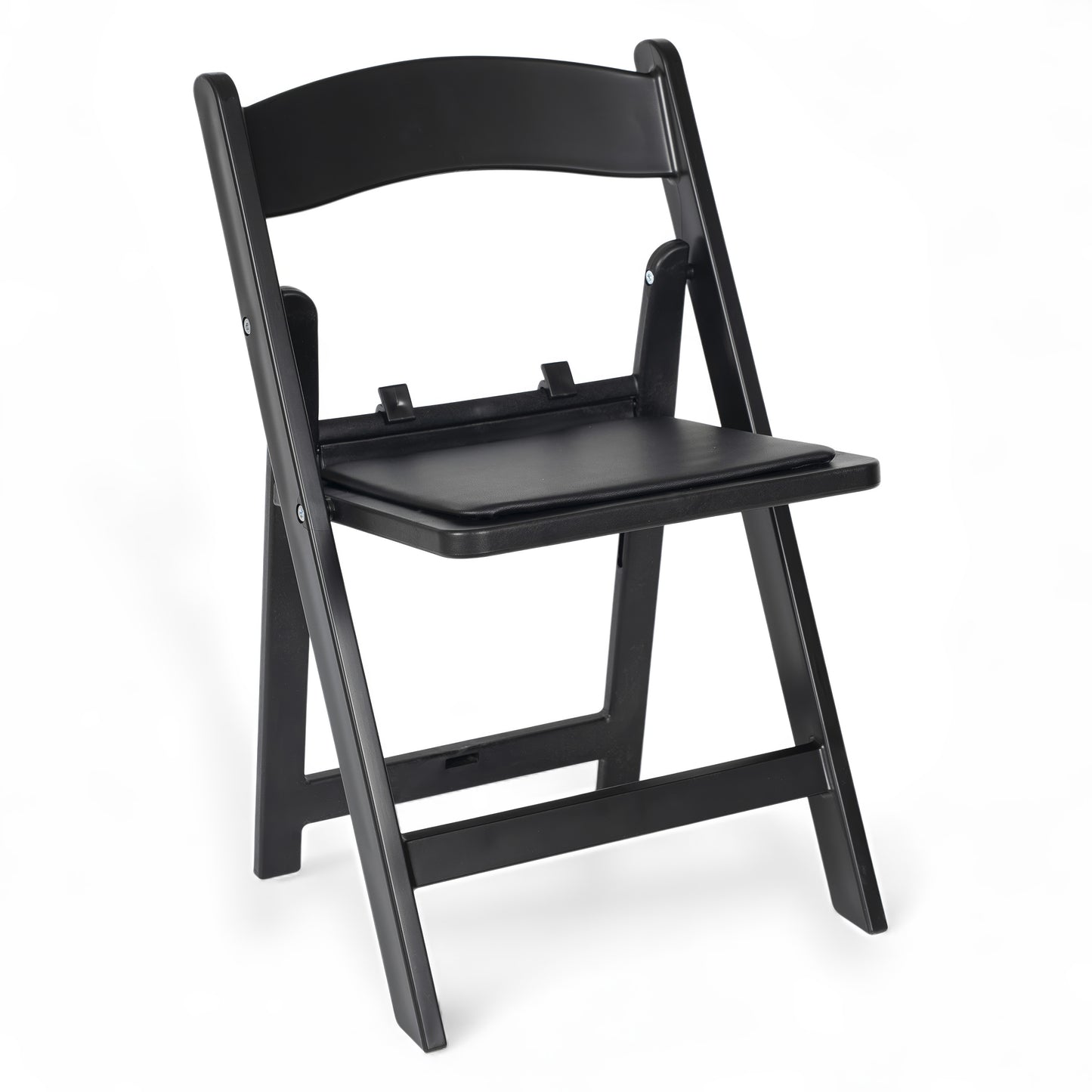 HERCULES Kids Black Resin Folding Chair with Black Vinyl Padded Seat Black
