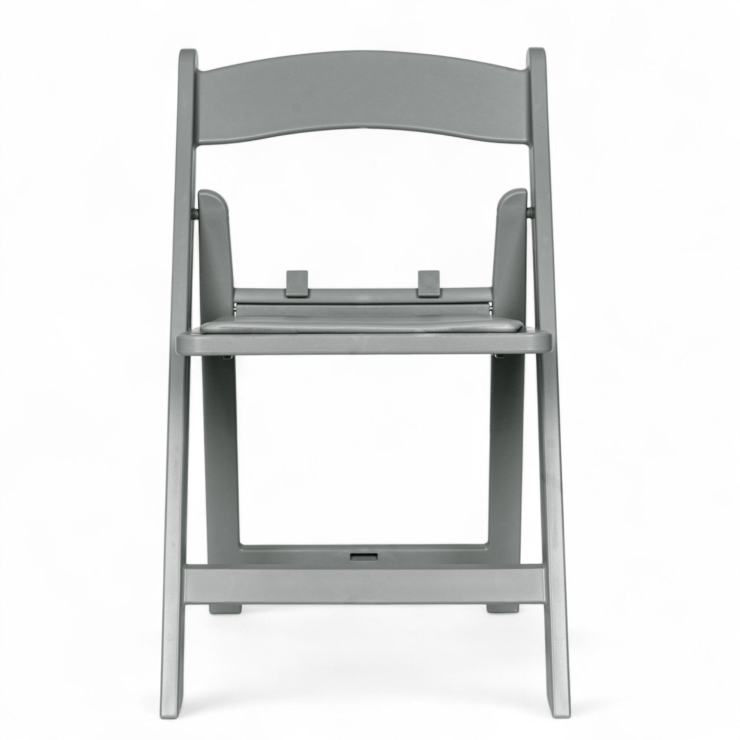 HERCULES Kids Gray Resin Folding Chair with White Gray Padded Seat Gray