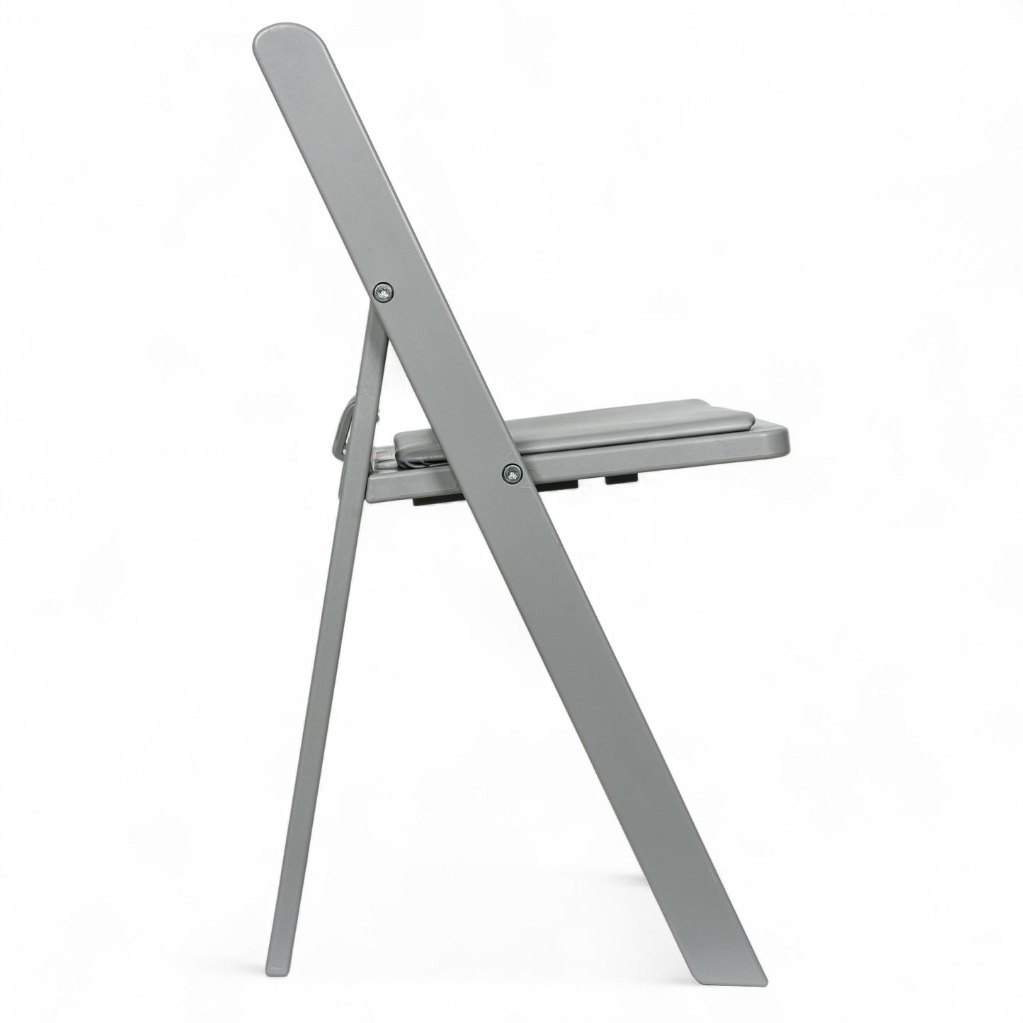 HERCULES Kids Gray Resin Folding Chair with White Gray Padded Seat Gray