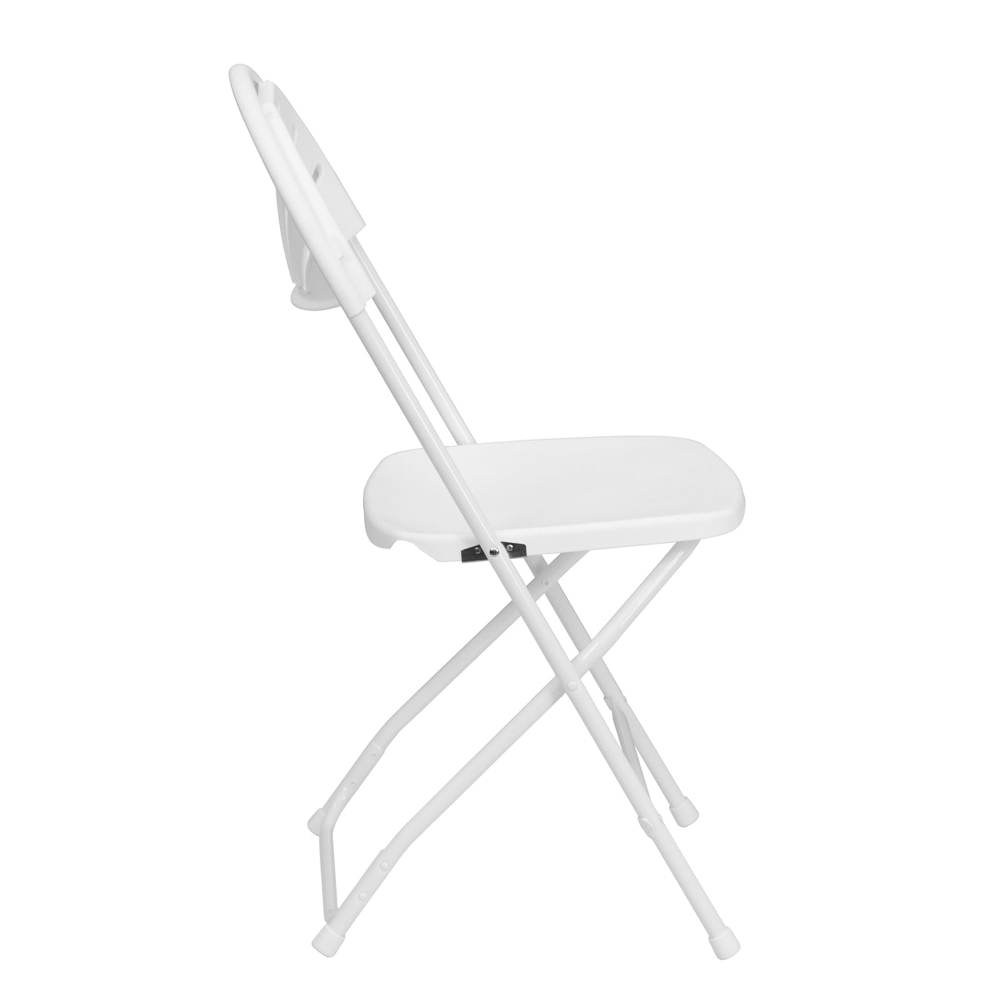 HERCULES Series 650 lb. Capacity White Plastic Fan Back Folding Chair White