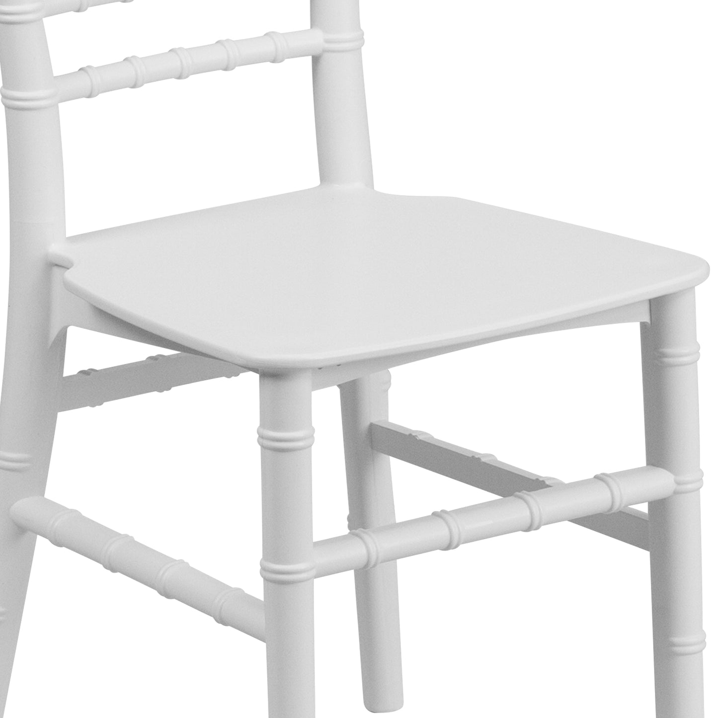HERCULES Child Size White Chiavari Chair – Durable Resin Kids Chair for Weddings, Parties & Everyday Use White
