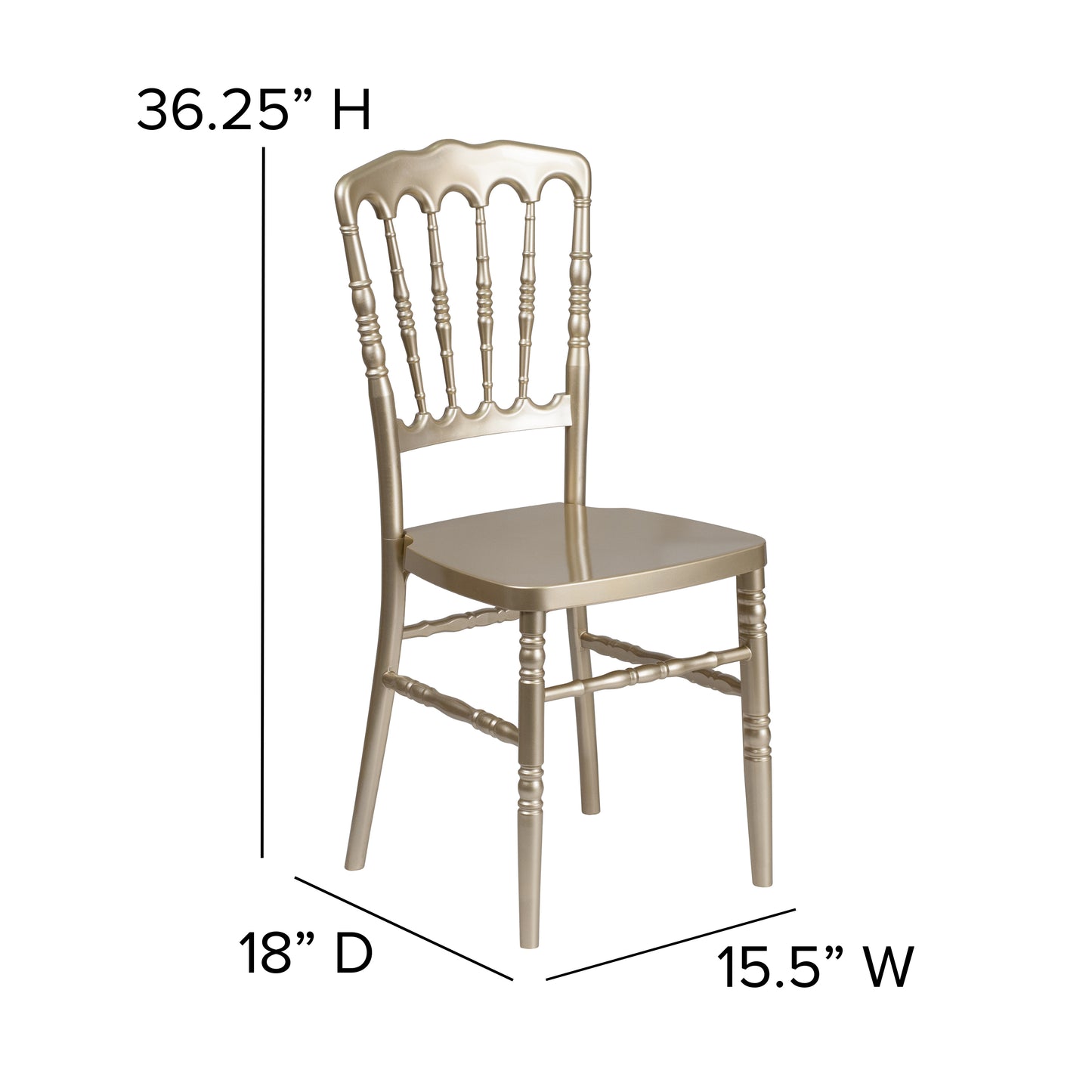 HERCULES Series Gold Resin Stacking Napoleon Chair Gold
