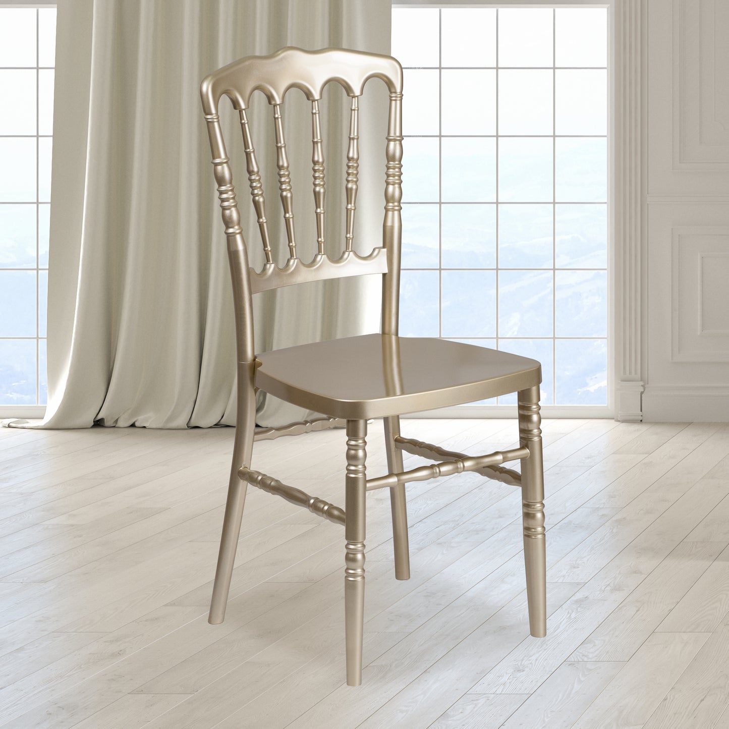 HERCULES Series Gold Resin Stacking Napoleon Chair Gold