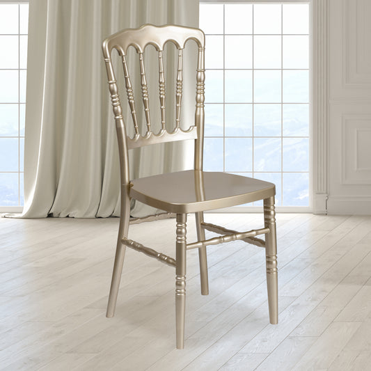 HERCULES Series Gold Resin Stacking Napoleon Chair Gold