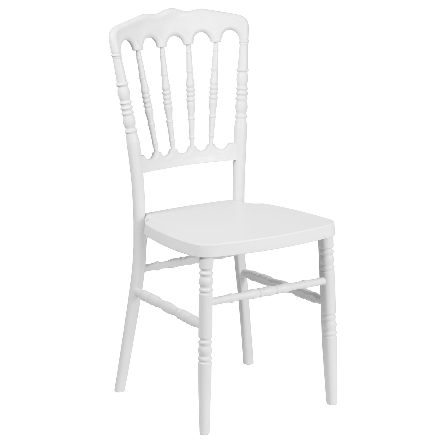 HERCULES Series White Resin Stacking Napoleon Chair White