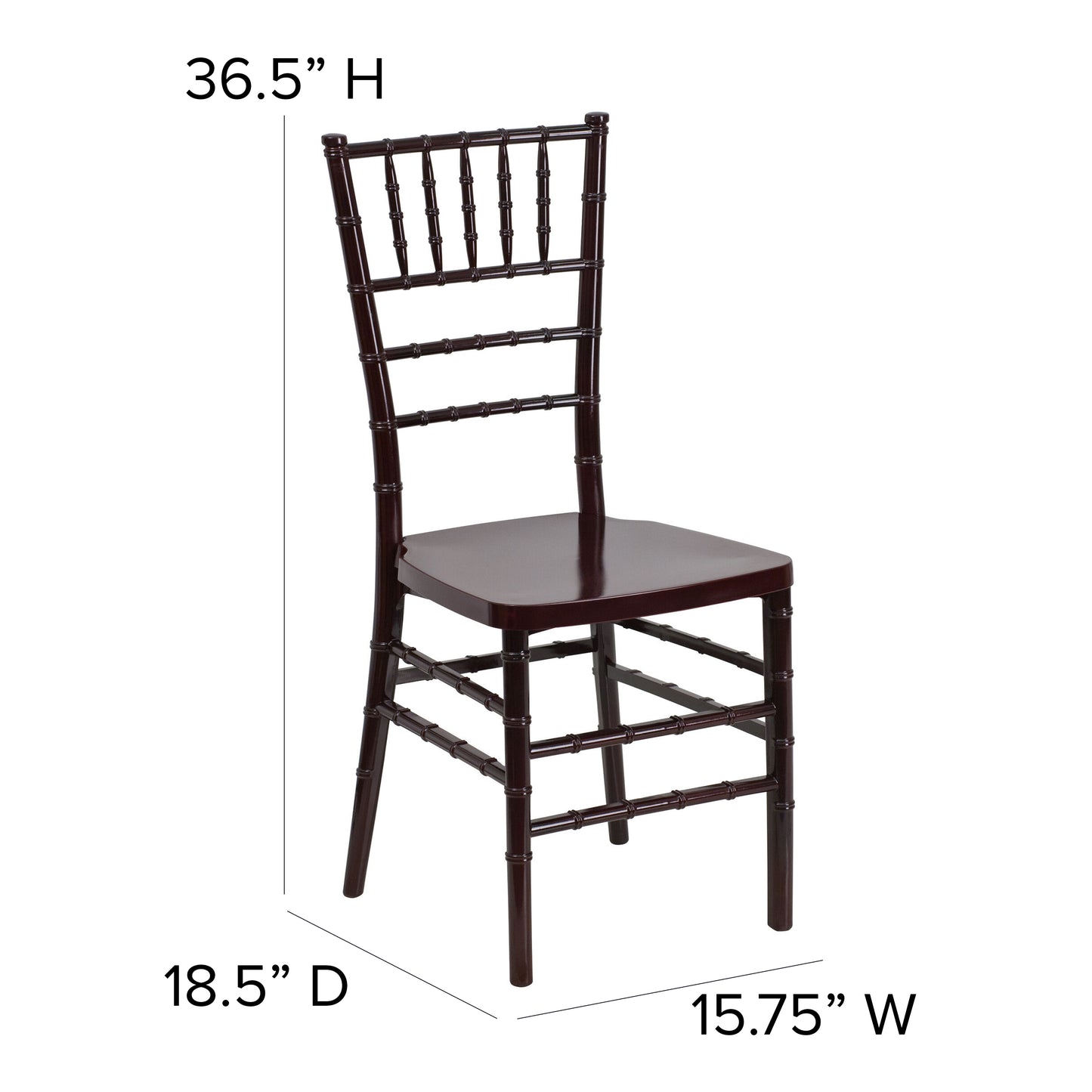 HERCULES PREMIUM Series Mahogany Resin Stacking Chiavari Chair Mahogany LE-MAHOGANY-GG