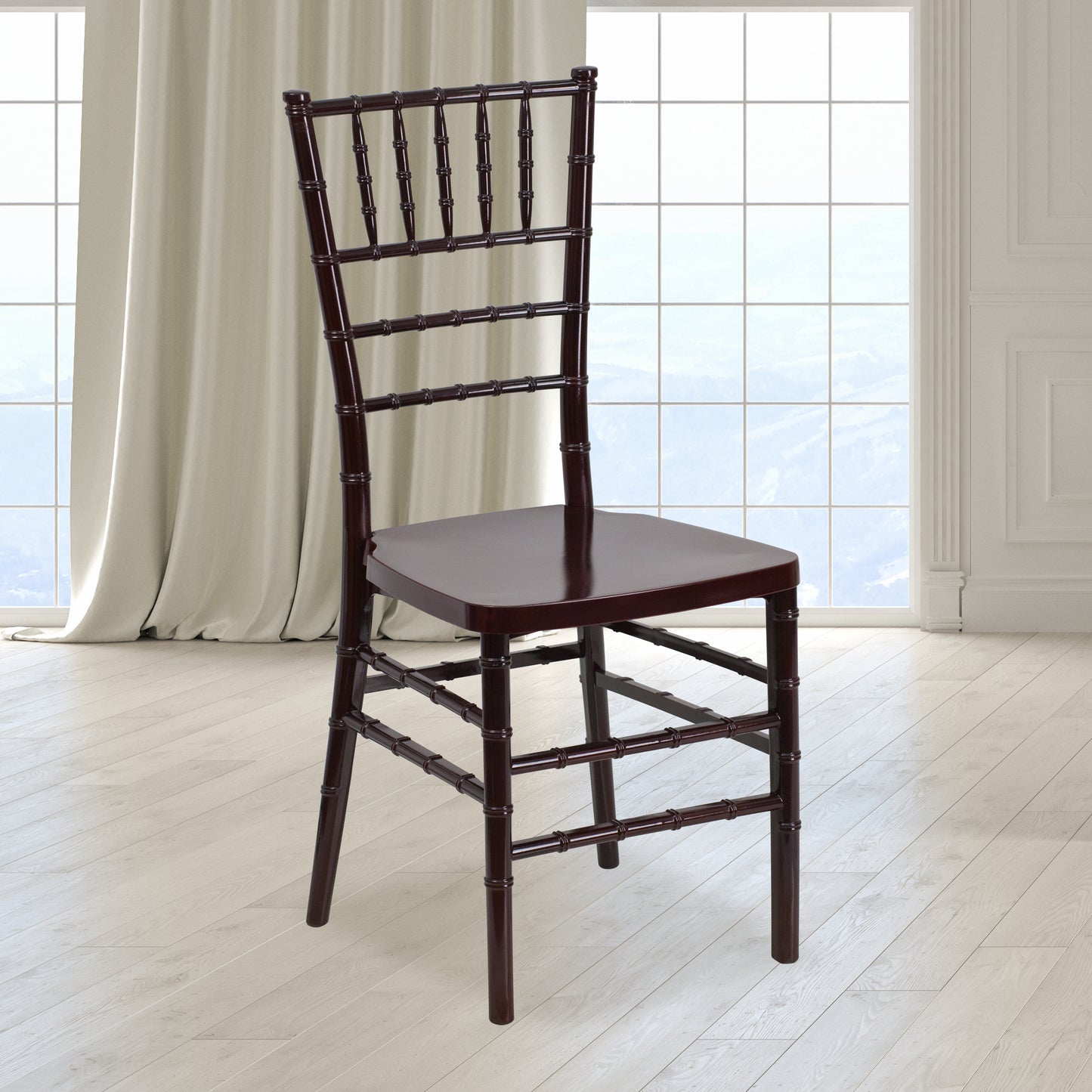 HERCULES PREMIUM Series Mahogany Resin Stacking Chiavari Chair Mahogany LE-MAHOGANY-GG