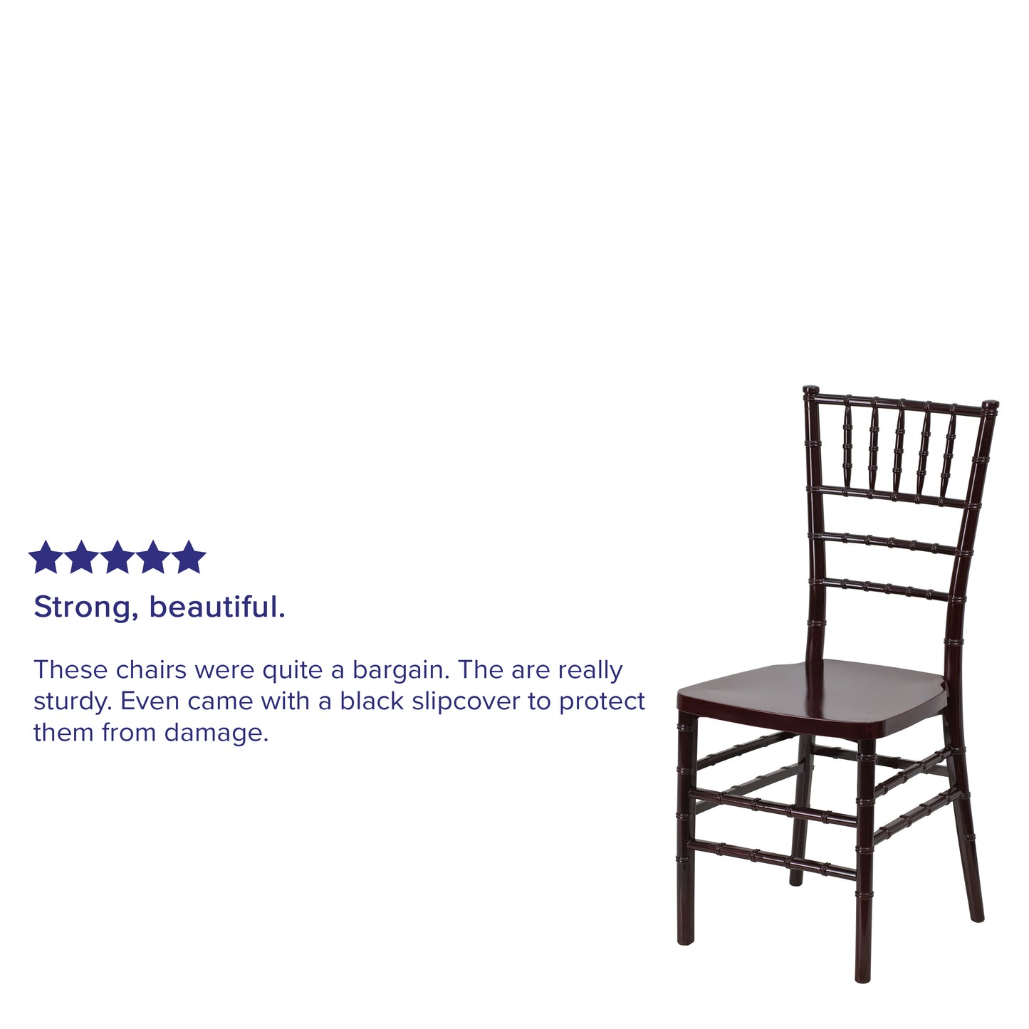 HERCULES PREMIUM Series Mahogany Resin Stacking Chiavari Chair Mahogany LE-MAHOGANY-GG