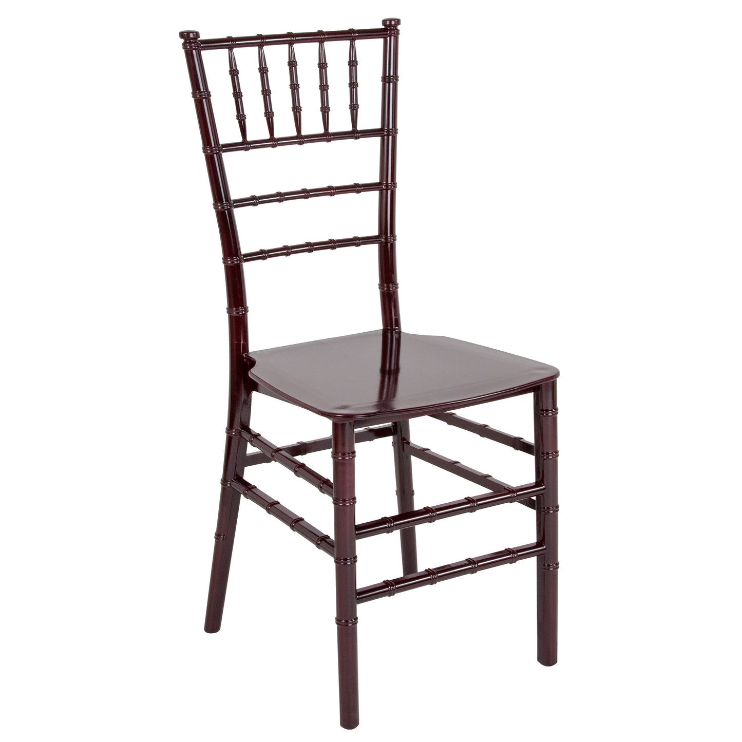 HERCULES Series Mahogany Resin Stacking Chiavari Chair Mahogany