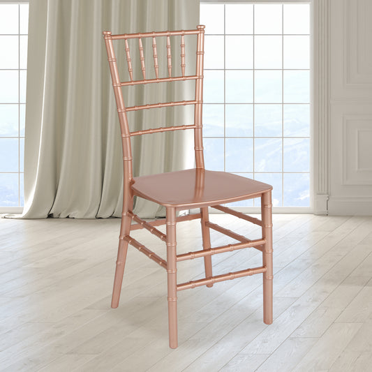 HERCULES Series Rose Gold Resin Stacking Chiavari Chair Rose Gold
