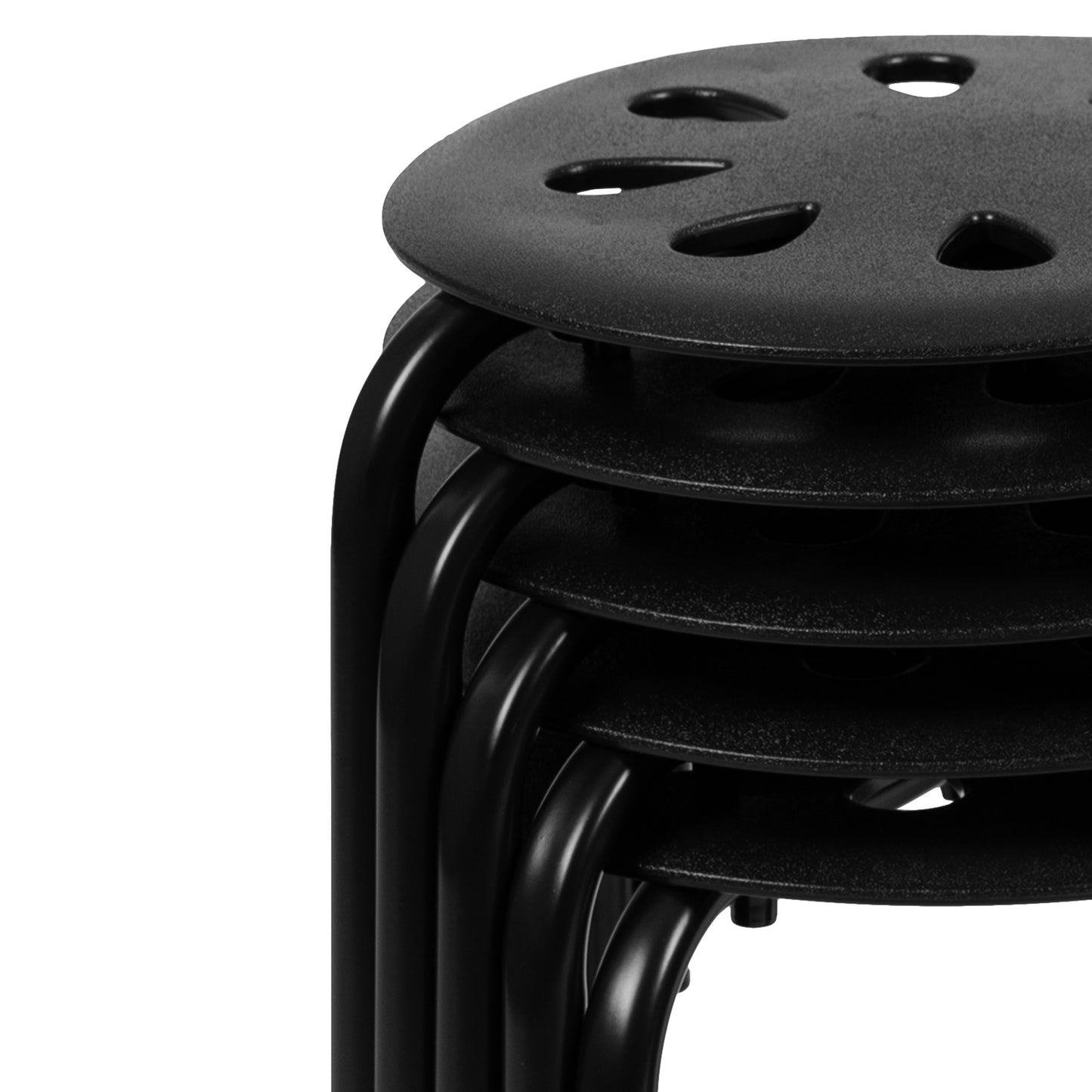 Bentley Plastic Nesting Stack Stools, 11.5"Height, Black (5 Pack) Black LE-S2-BLACK-GG