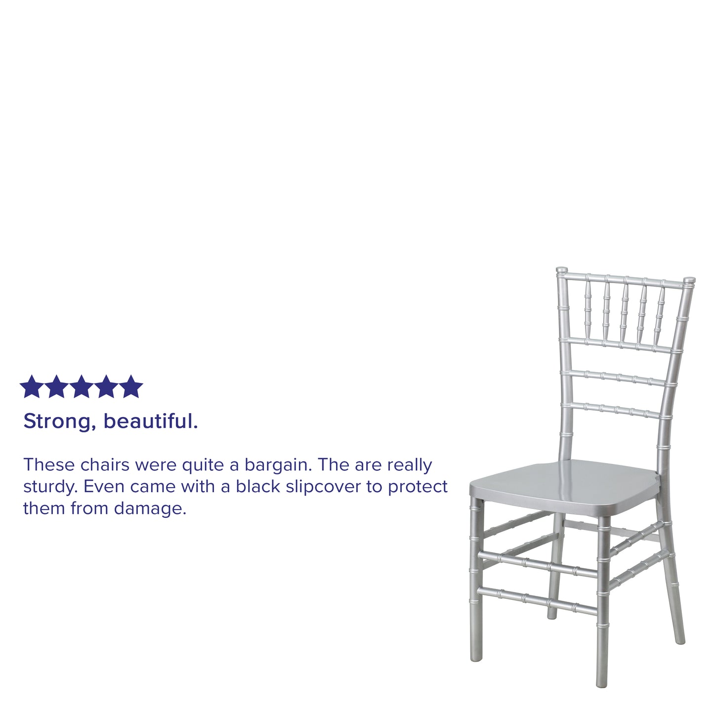 HERCULES PREMIUM Series Silver Resin Stacking Chiavari Chair Silver