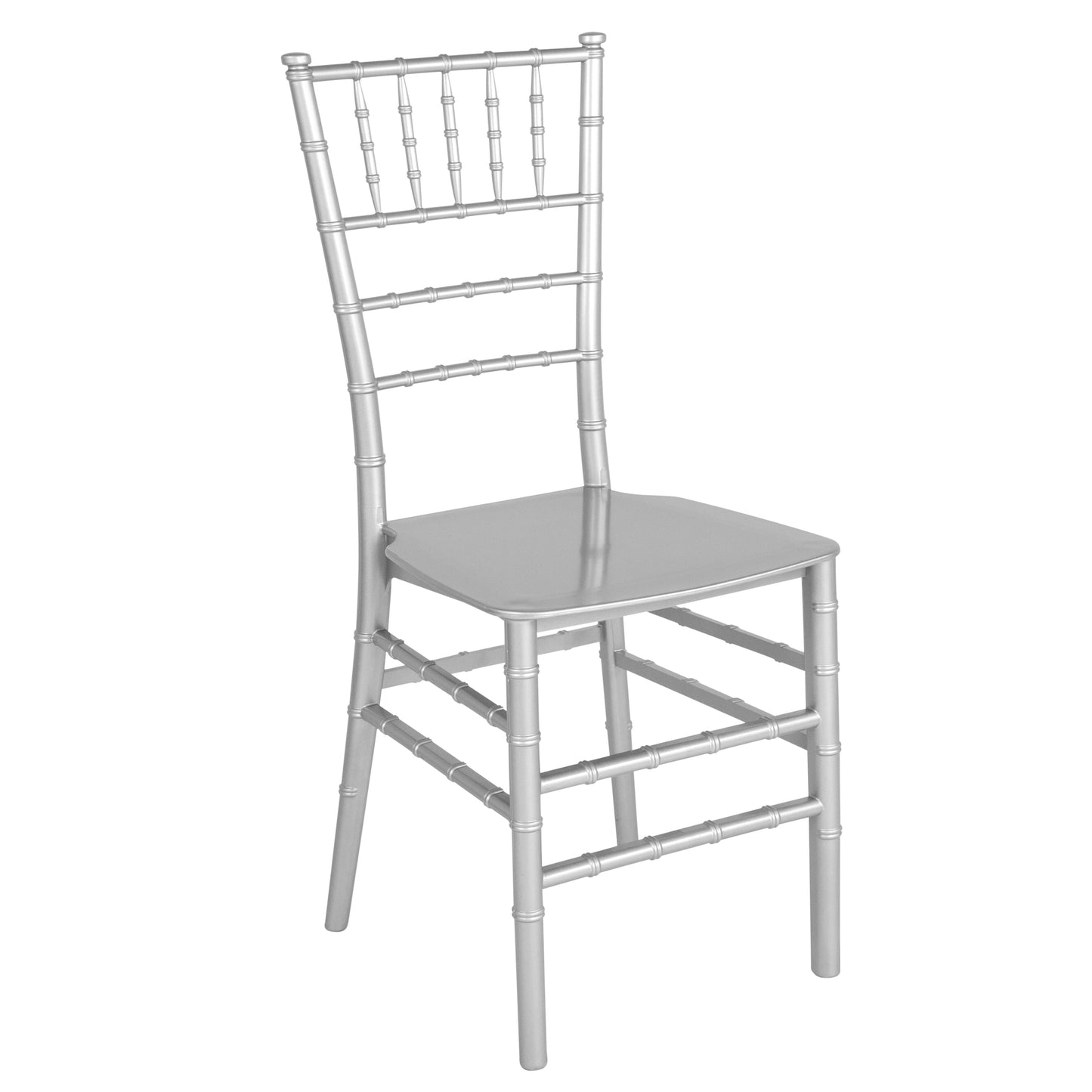 HERCULES Series Silver Resin Stacking Chiavari Chair Silver