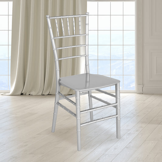 HERCULES Series Silver Resin Stacking Chiavari Chair Silver