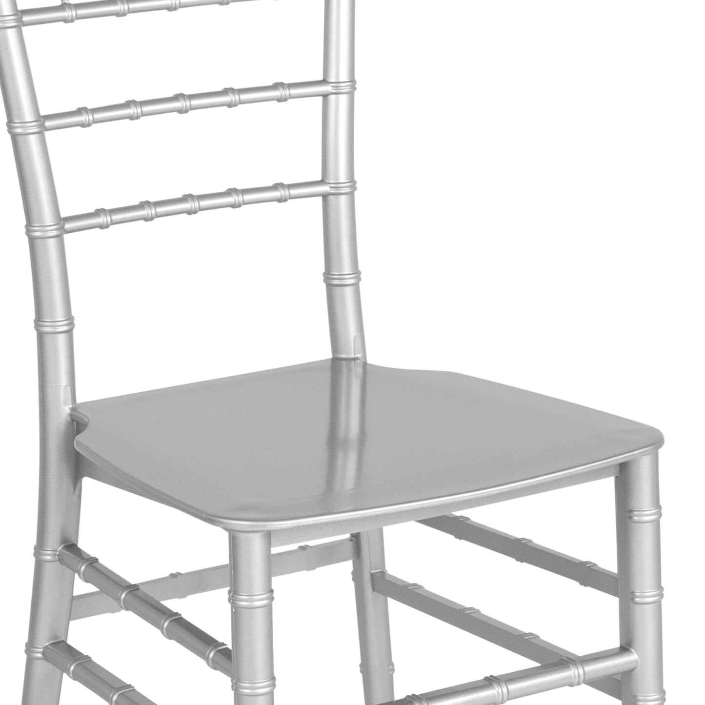 HERCULES Series Silver Resin Stacking Chiavari Chair Silver