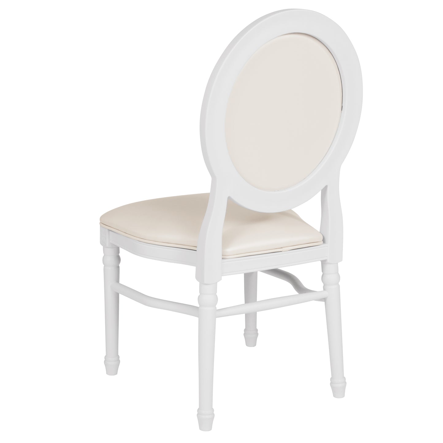 HERCULES Series 900 lb. Capacity King Louis Chair with White Vinyl Back and Seat and White Frame White Vinyl/White Frame