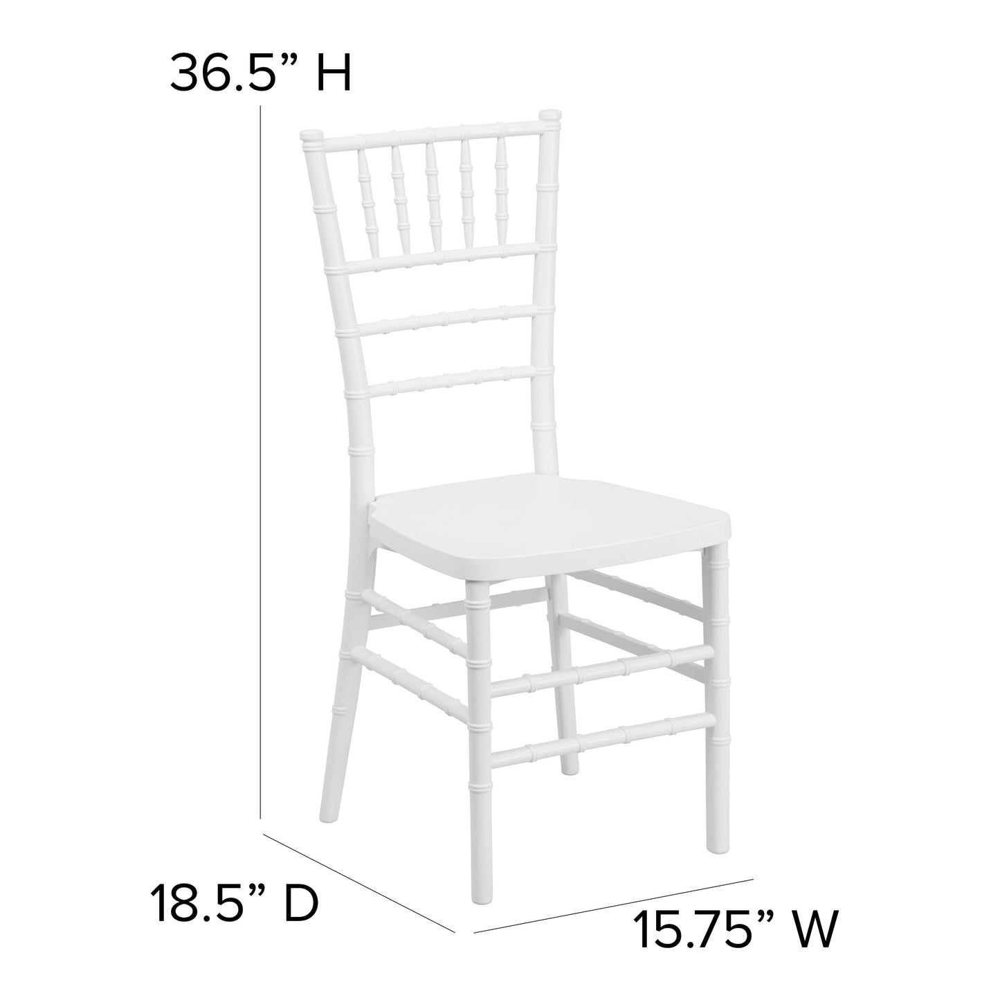 HERCULES PREMIUM Series Matte White Resin Stacking Chiavari Chair White
