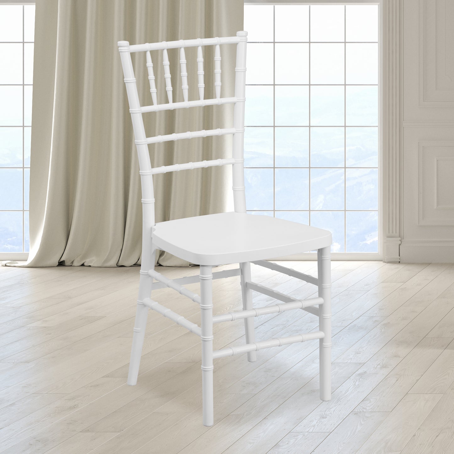 HERCULES PREMIUM Series Matte White Resin Stacking Chiavari Chair White