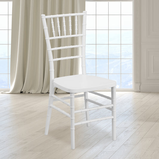 HERCULES PREMIUM Series Matte White Resin Stacking Chiavari Chair White