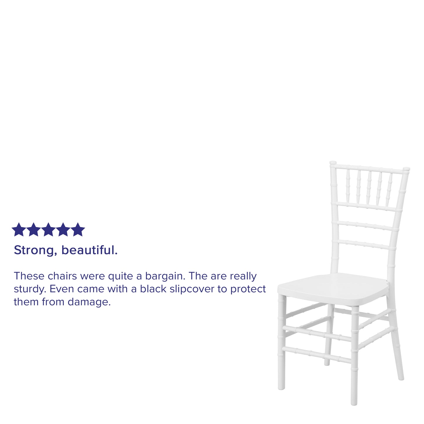 HERCULES PREMIUM Series Matte White Resin Stacking Chiavari Chair White