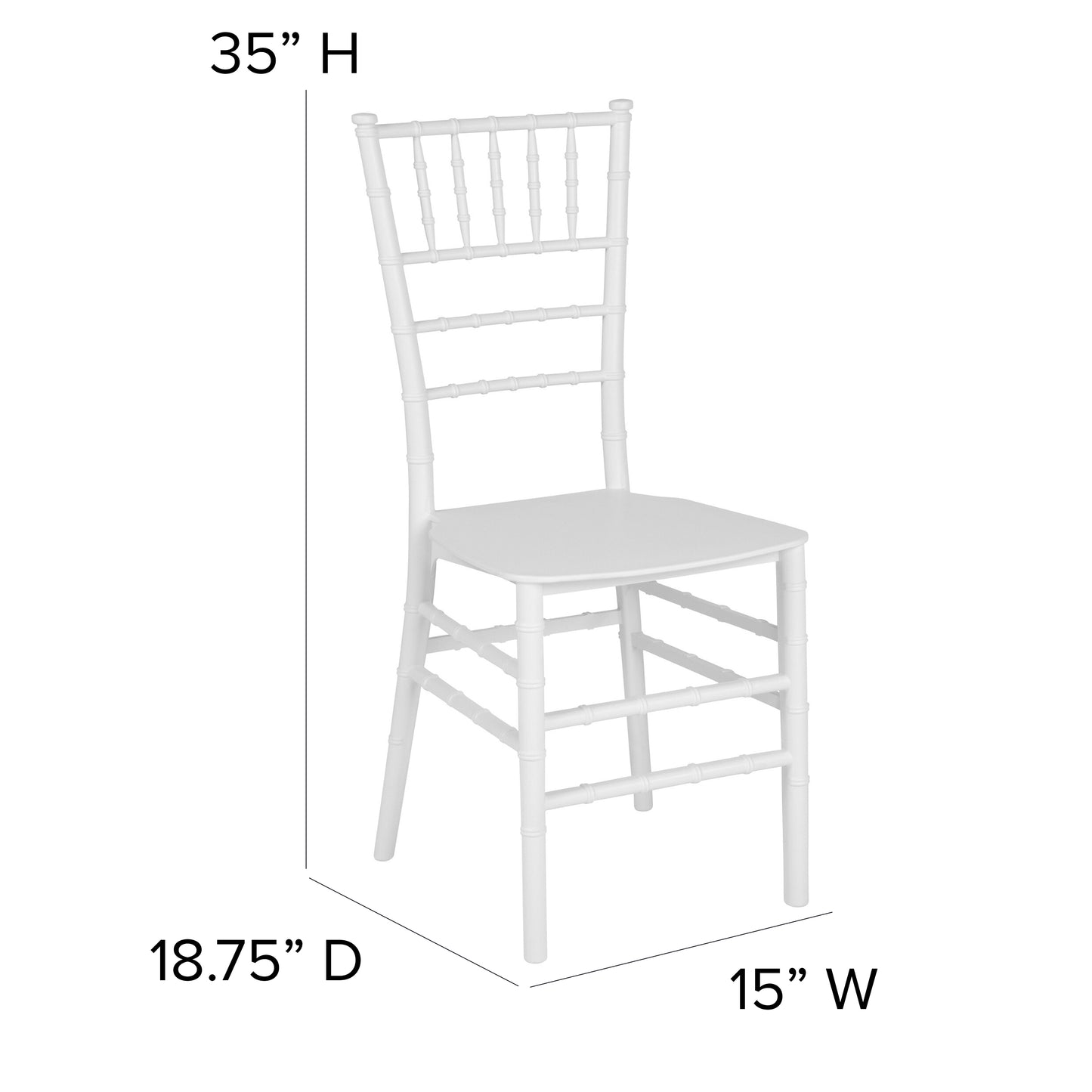 HERCULES Series White Resin Stacking Chiavari Chair White LE-WHITE-M-GG