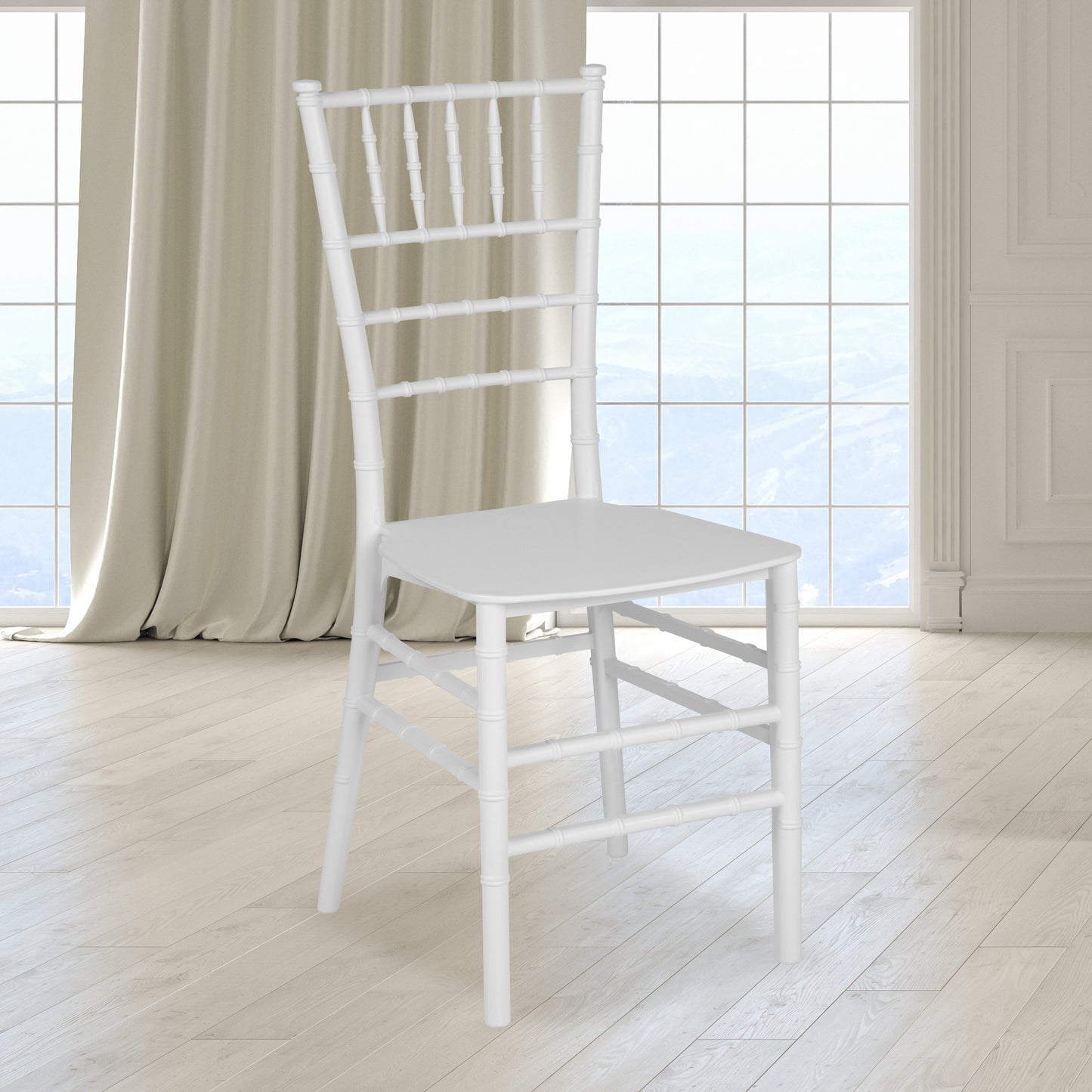 HERCULES Series White Resin Stacking Chiavari Chair White LE-WHITE-M-GG