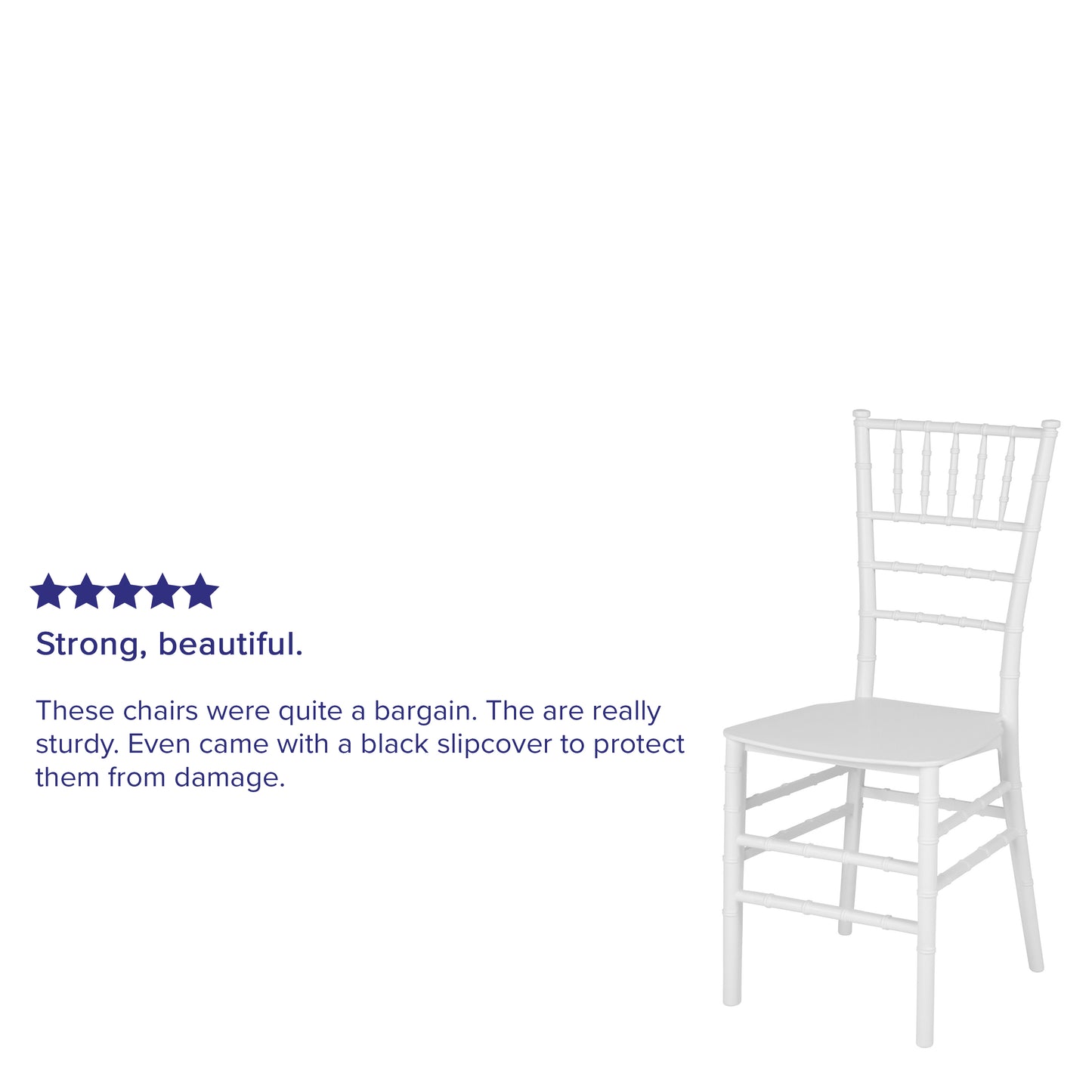 HERCULES Series White Resin Stacking Chiavari Chair White LE-WHITE-M-GG