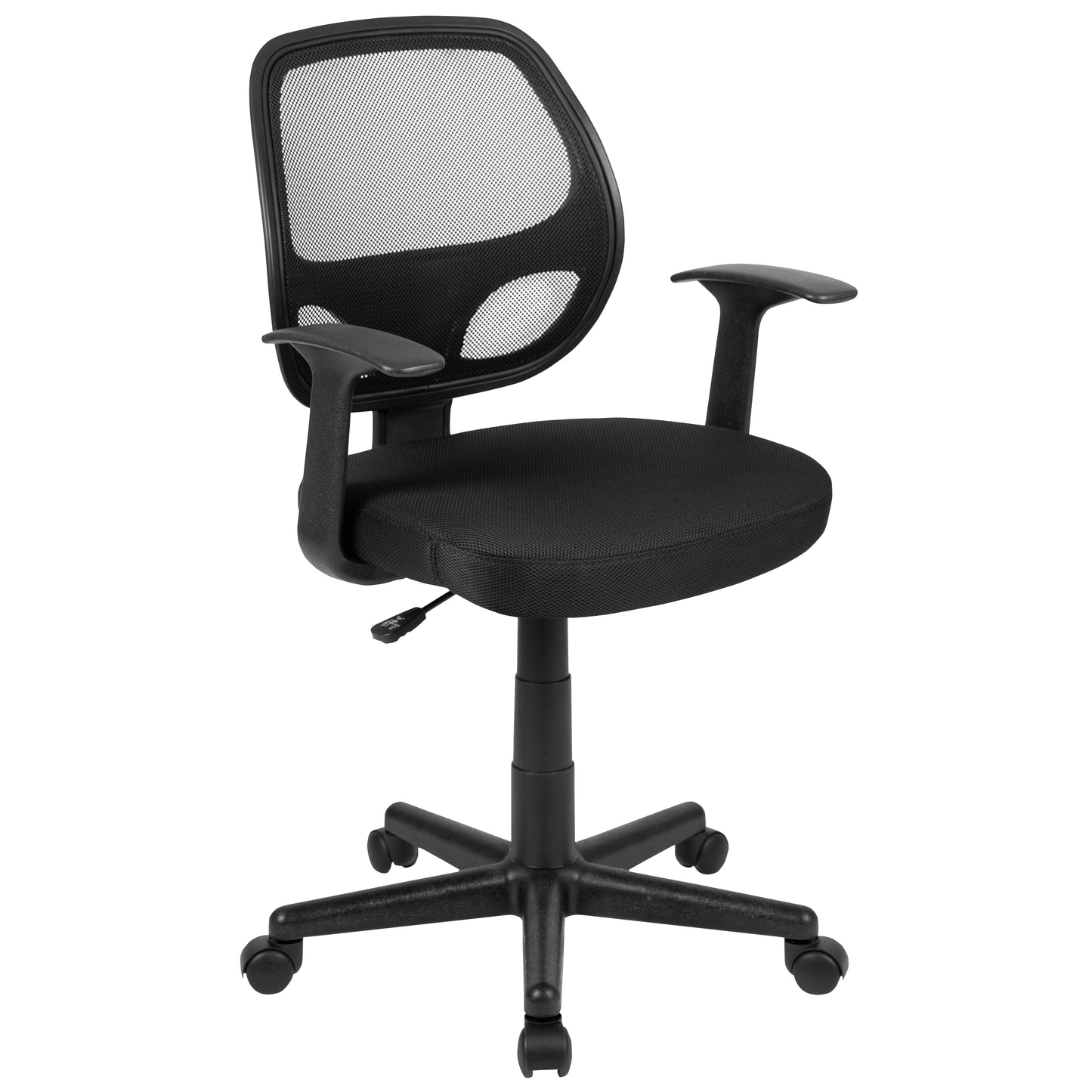 Flash Fundamentals Mid-Back Black Mesh Swivel Ergonomic Task Office Chair with Arms Black
