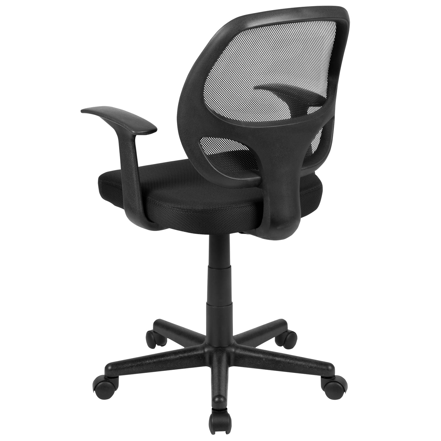 Flash Fundamentals Mid-Back Black Mesh Swivel Ergonomic Task Office Chair with Arms Black