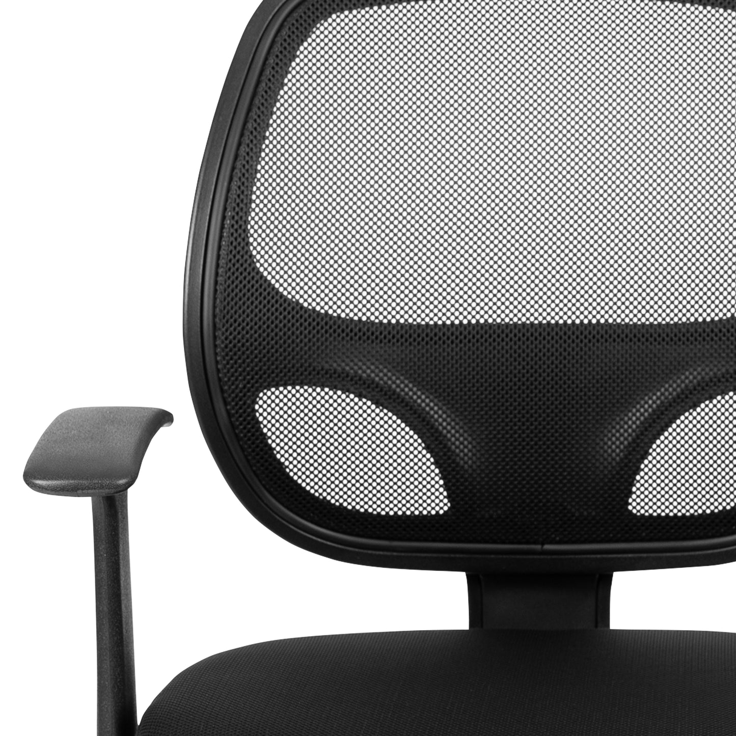Flash Fundamentals Mid-Back Black Mesh Swivel Ergonomic Task Office Chair with Arms Black